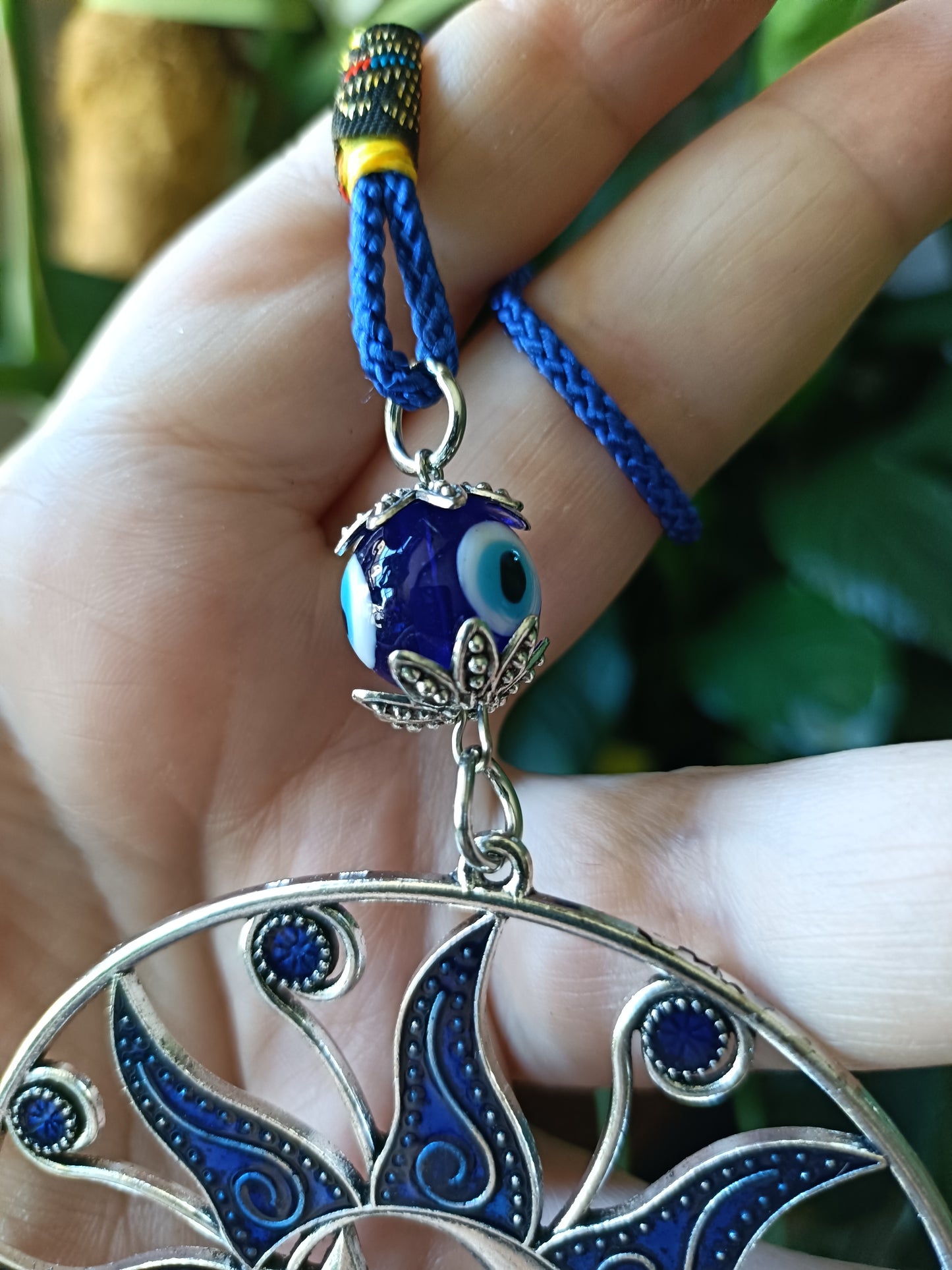 Sun and Moon Witch Bells Evil Eye Car Dangle or Sun Catcher