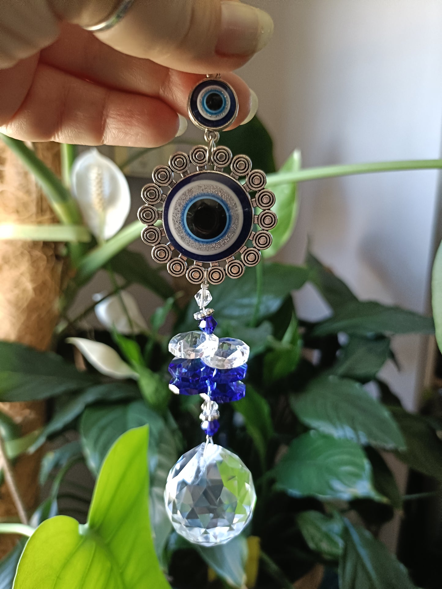 Evil Eye Flower Car Dangle or Sun Catcher