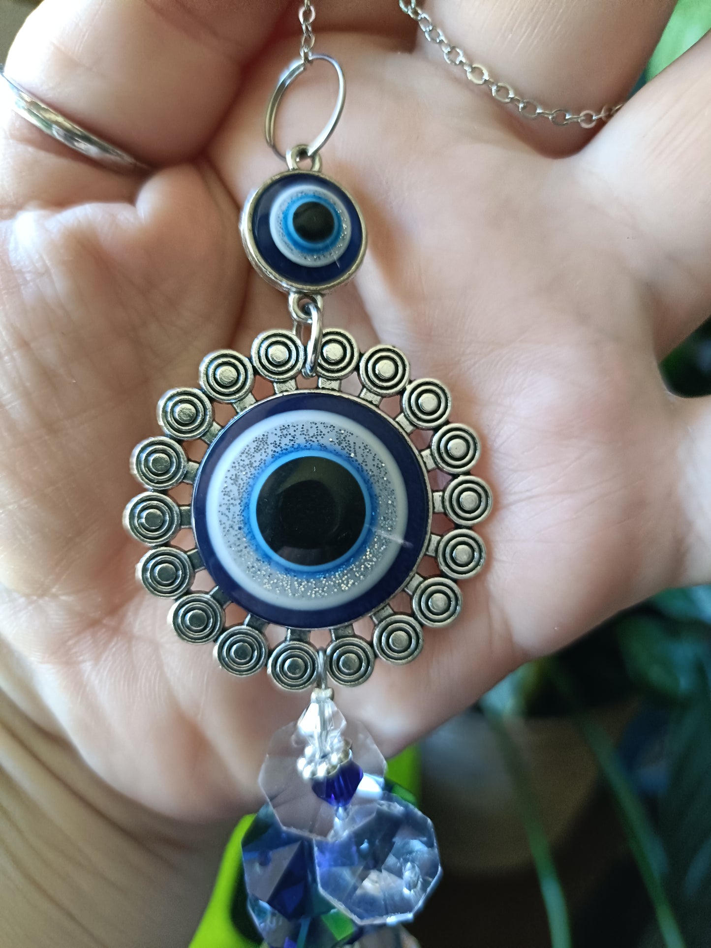Evil Eye Flower Car Dangle or Sun Catcher