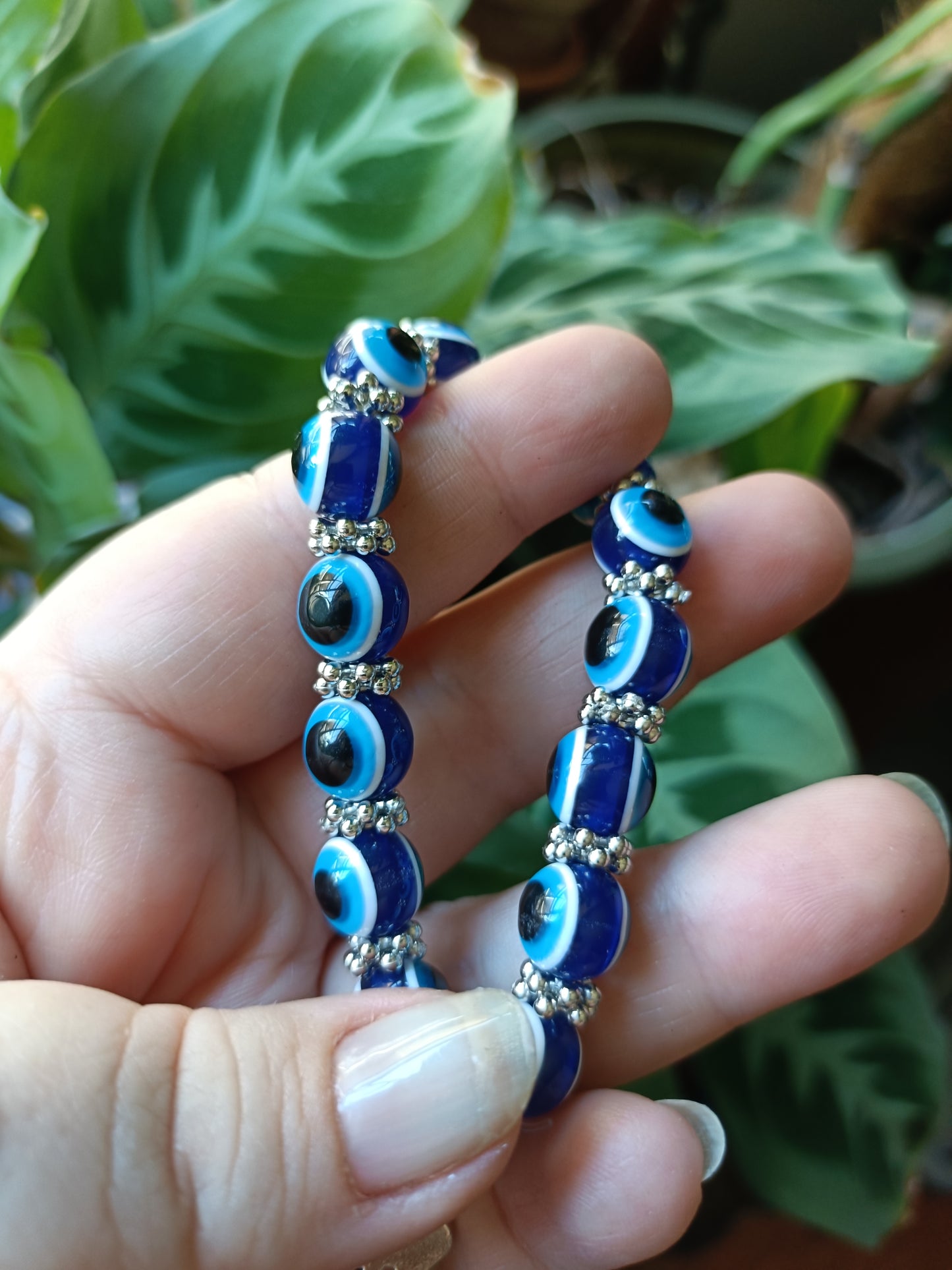 Evil Eye + Charm Stretch Bracelet - 10mm