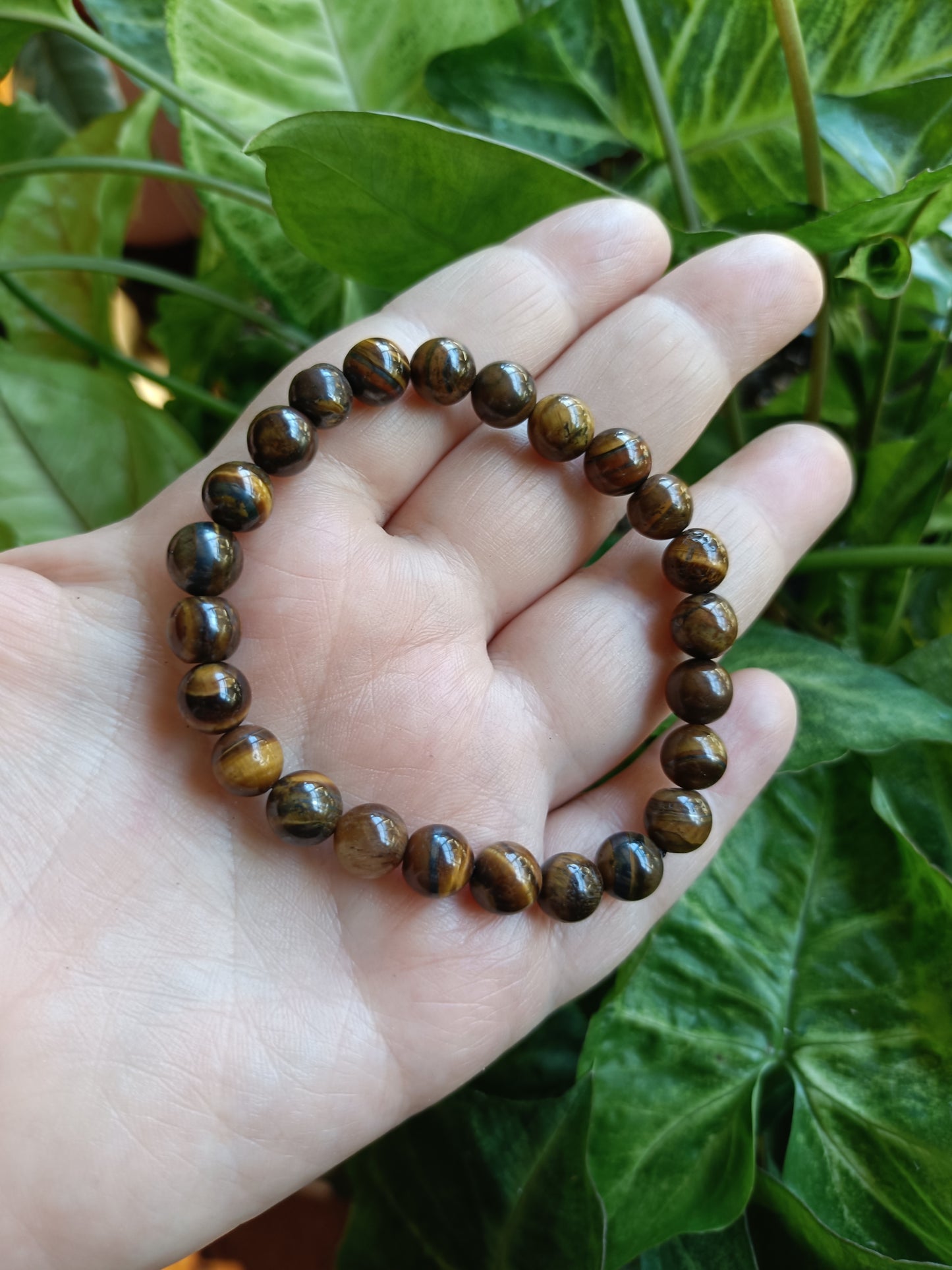 Tiger's Eye Round Beaded Stretch Bracelet - 8mm