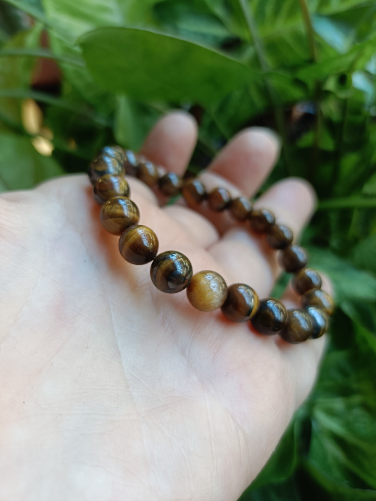 Tiger's Eye Round Beaded Stretch Bracelet - 8mm