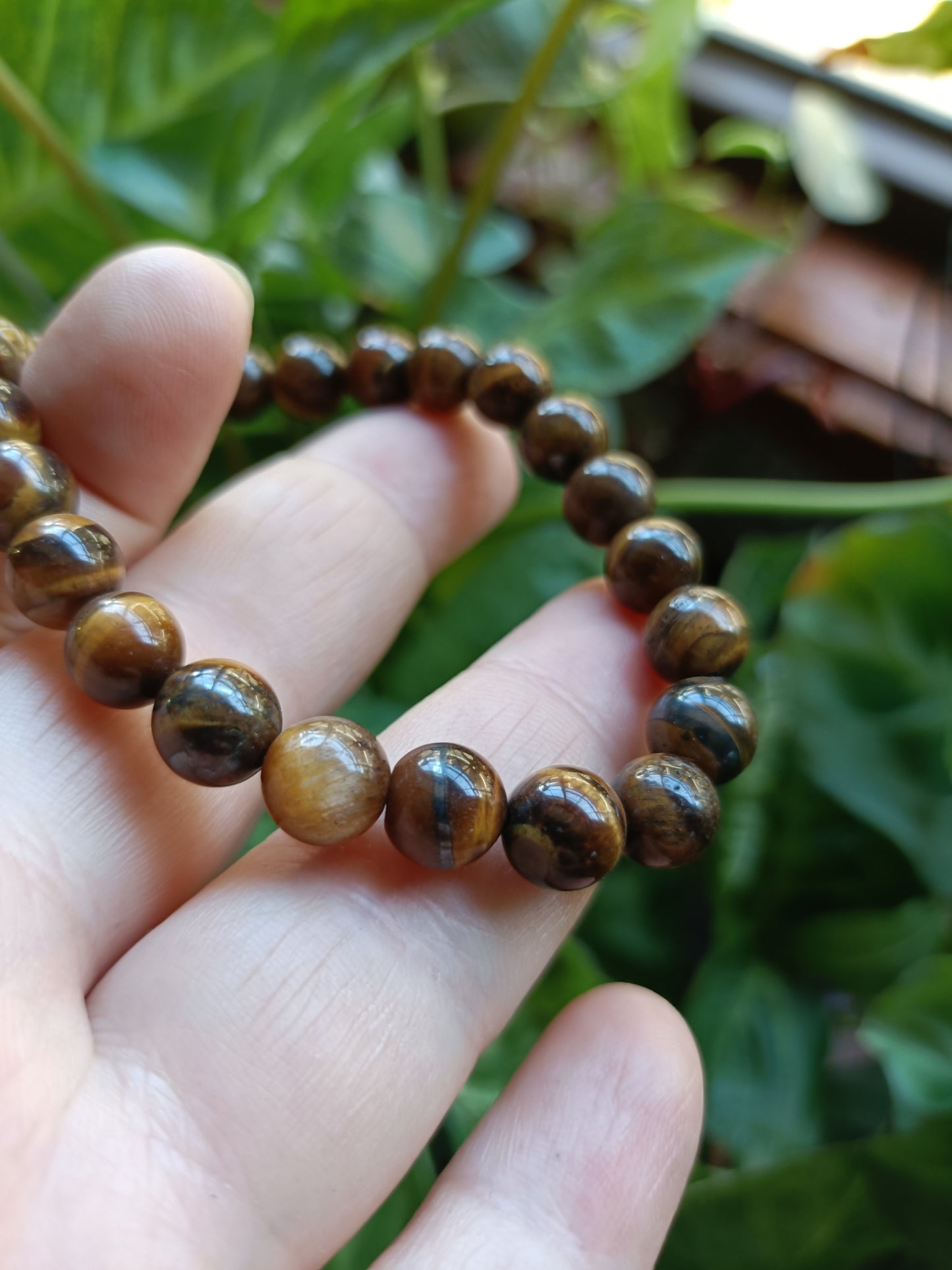 Tiger's Eye Round Beaded Stretch Bracelet - 8mm