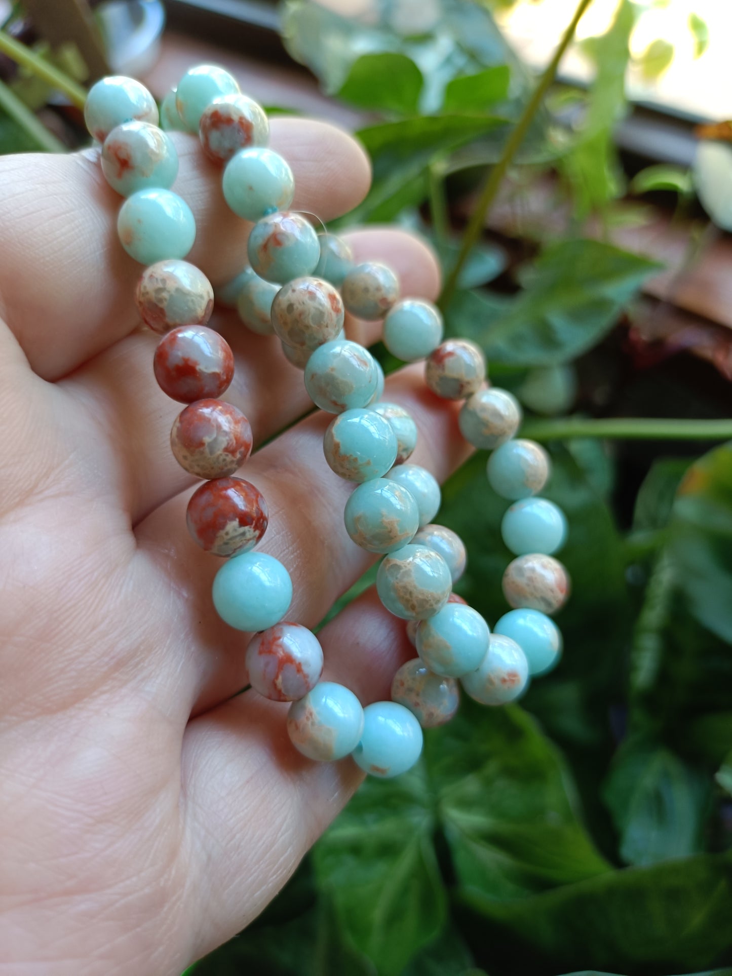 Shoushan Stone Round Beaded Stretch Bracelet - 8mm