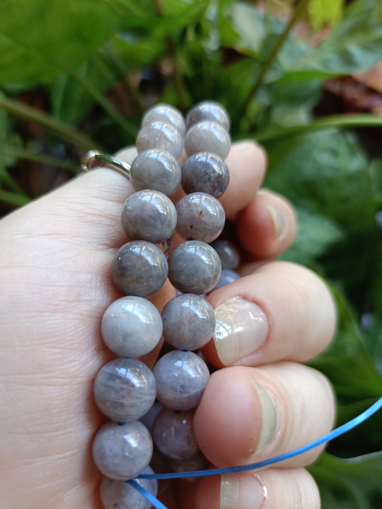 Blue Rose Quartz Round Beaded Stretch Bracelet - 10mm