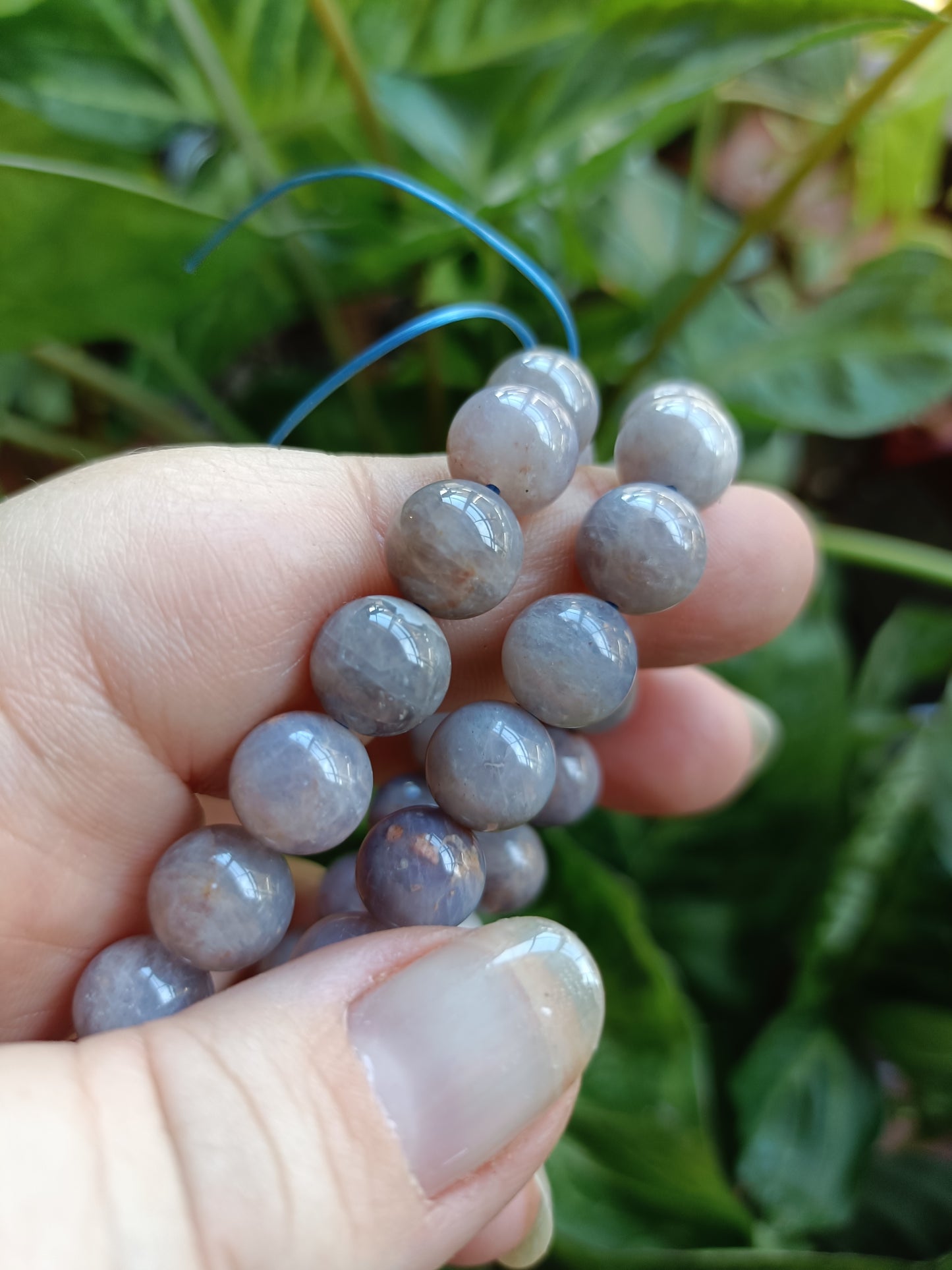 Blue Rose Quartz Round Beaded Stretch Bracelet - 10mm