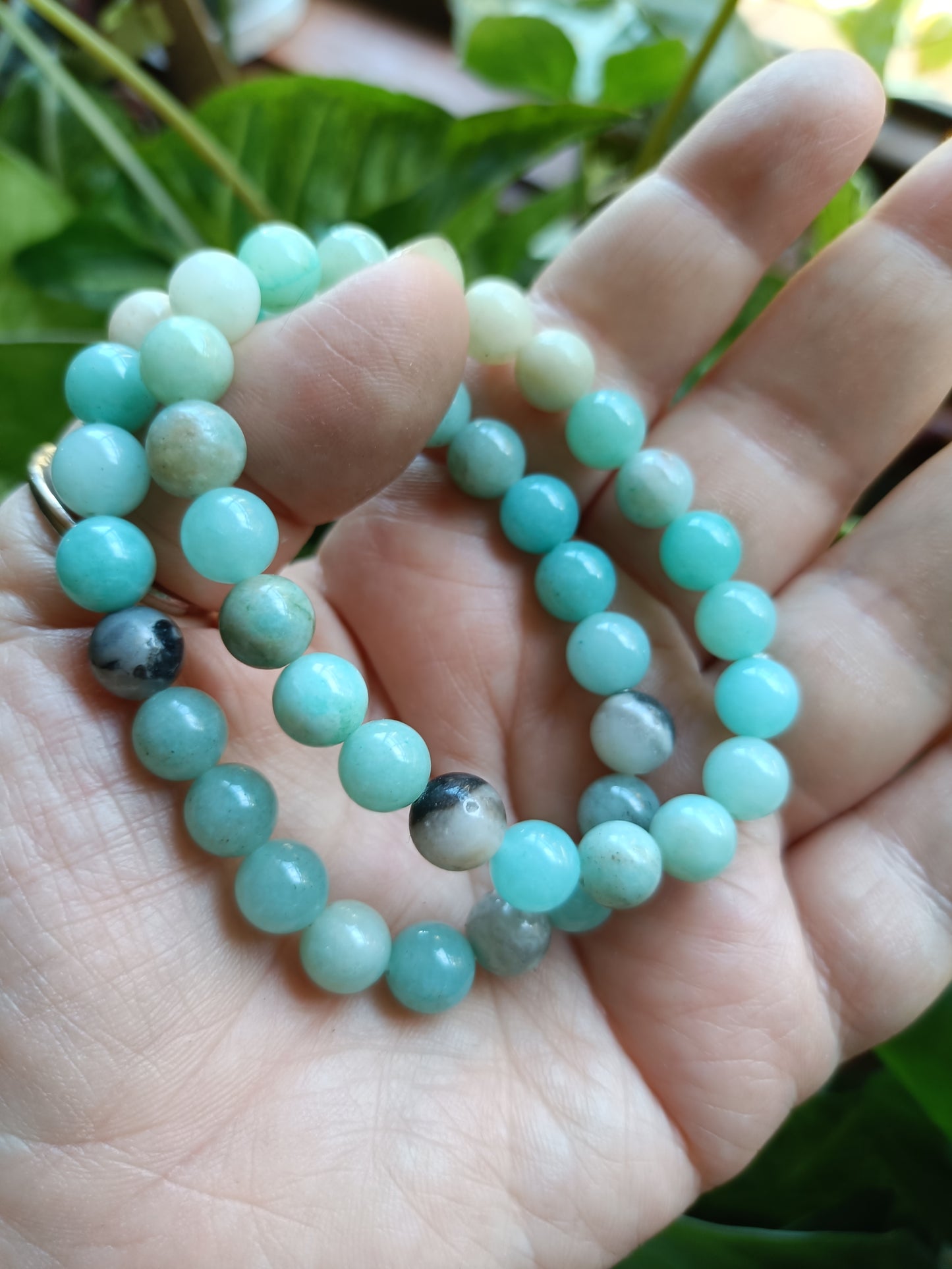 Caribbean Calcite Round Beaded Stretch Bracelet - 8mm