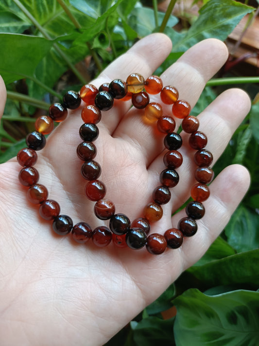 Sardonyx Round Beaded Bracelet - 8mm
