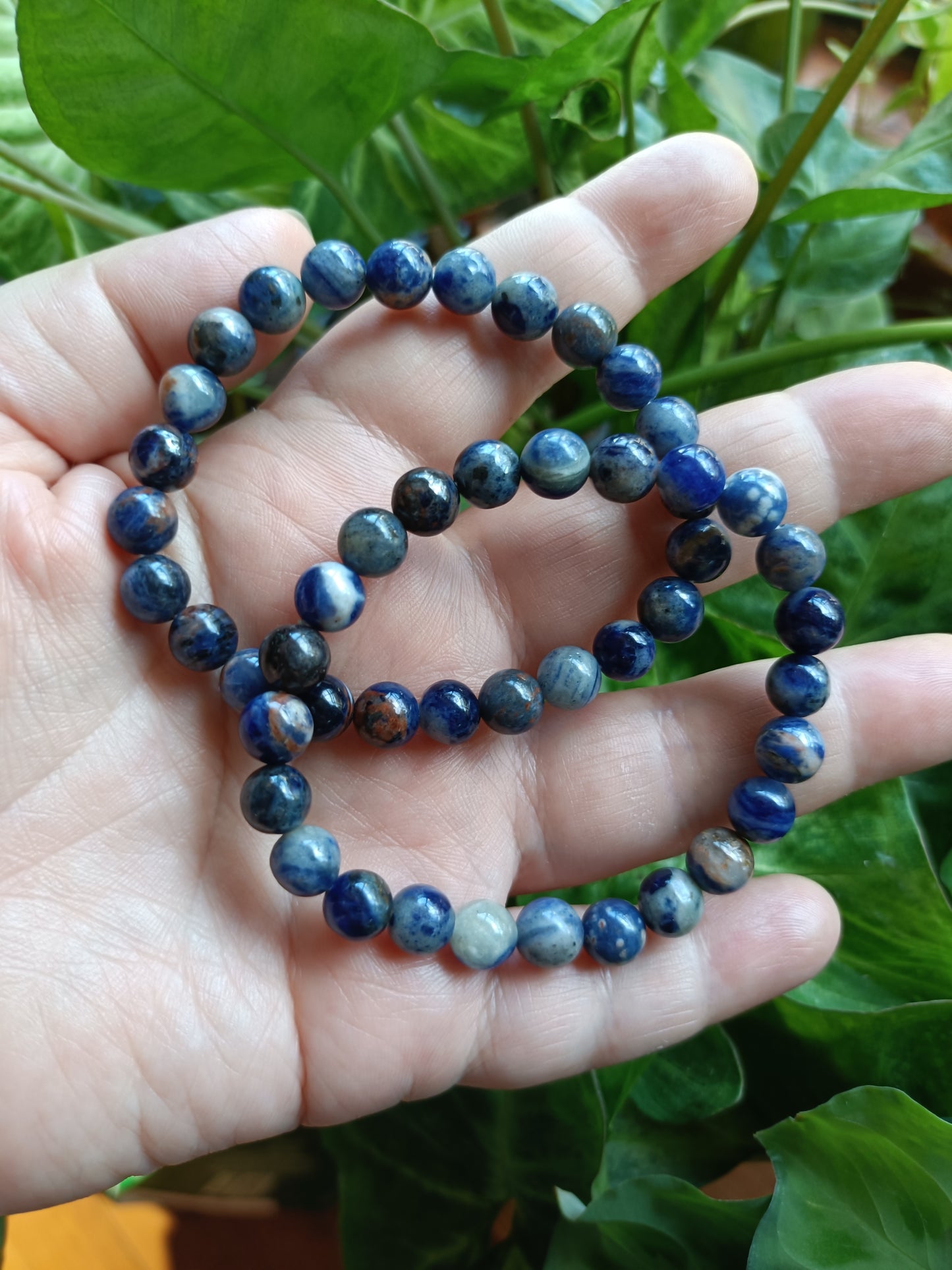 Sodalite Round Beaded Stretch Bracelet - 8mm