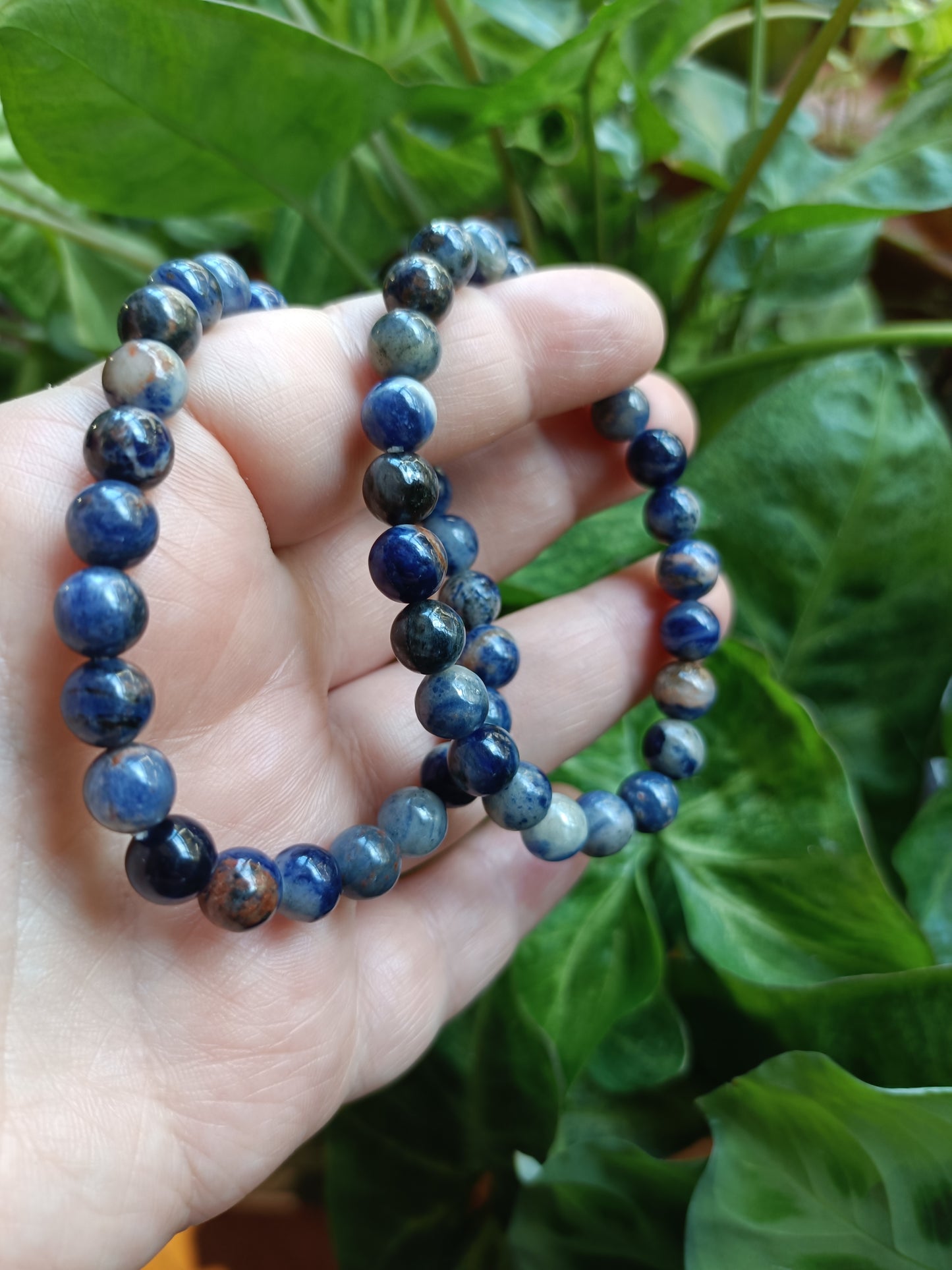 Sodalite Round Beaded Stretch Bracelet - 8mm