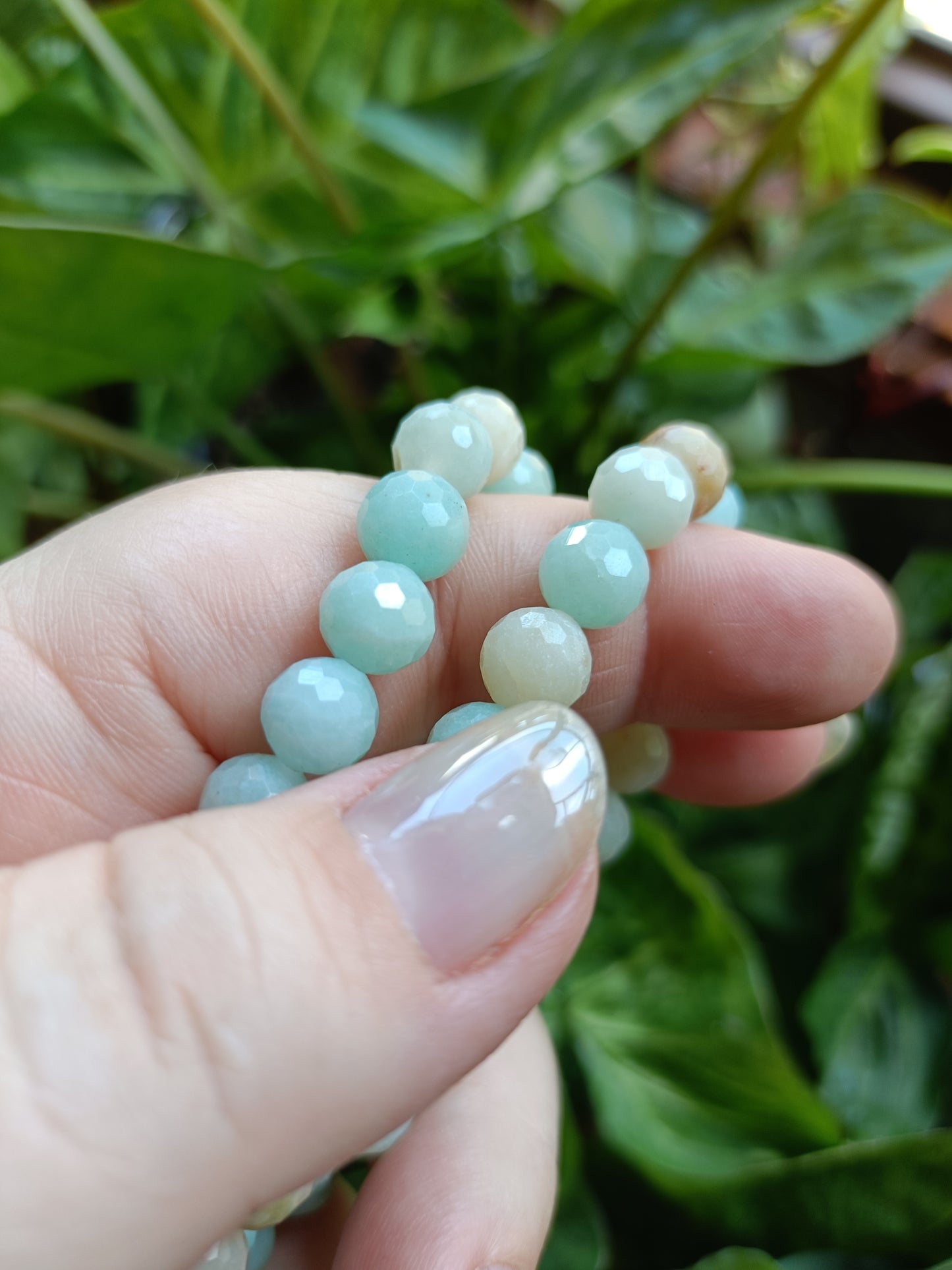 Faceted Caribbean Calcite Round Beaded Stretch Bracelet - 8mm