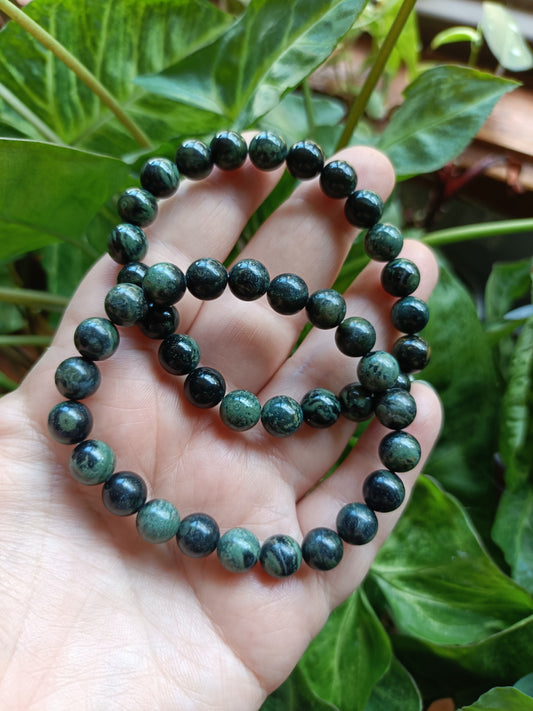 Kambaba Jasper Beaded Stretch Bracelet - 8mm