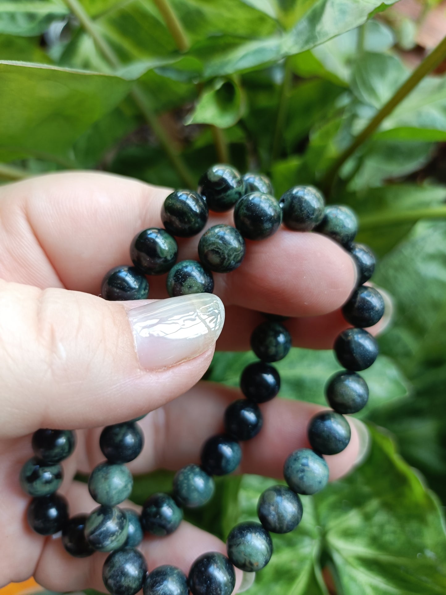 Kambaba Jasper Beaded Stretch Bracelet - 8mm