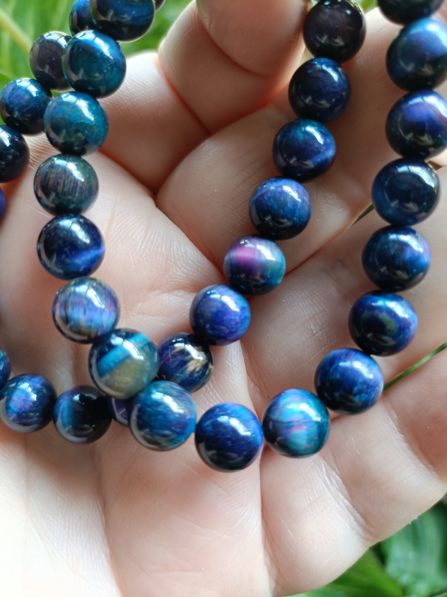 Galaxy Tigers Eye Beaded Stretch Bracelet - 8mm