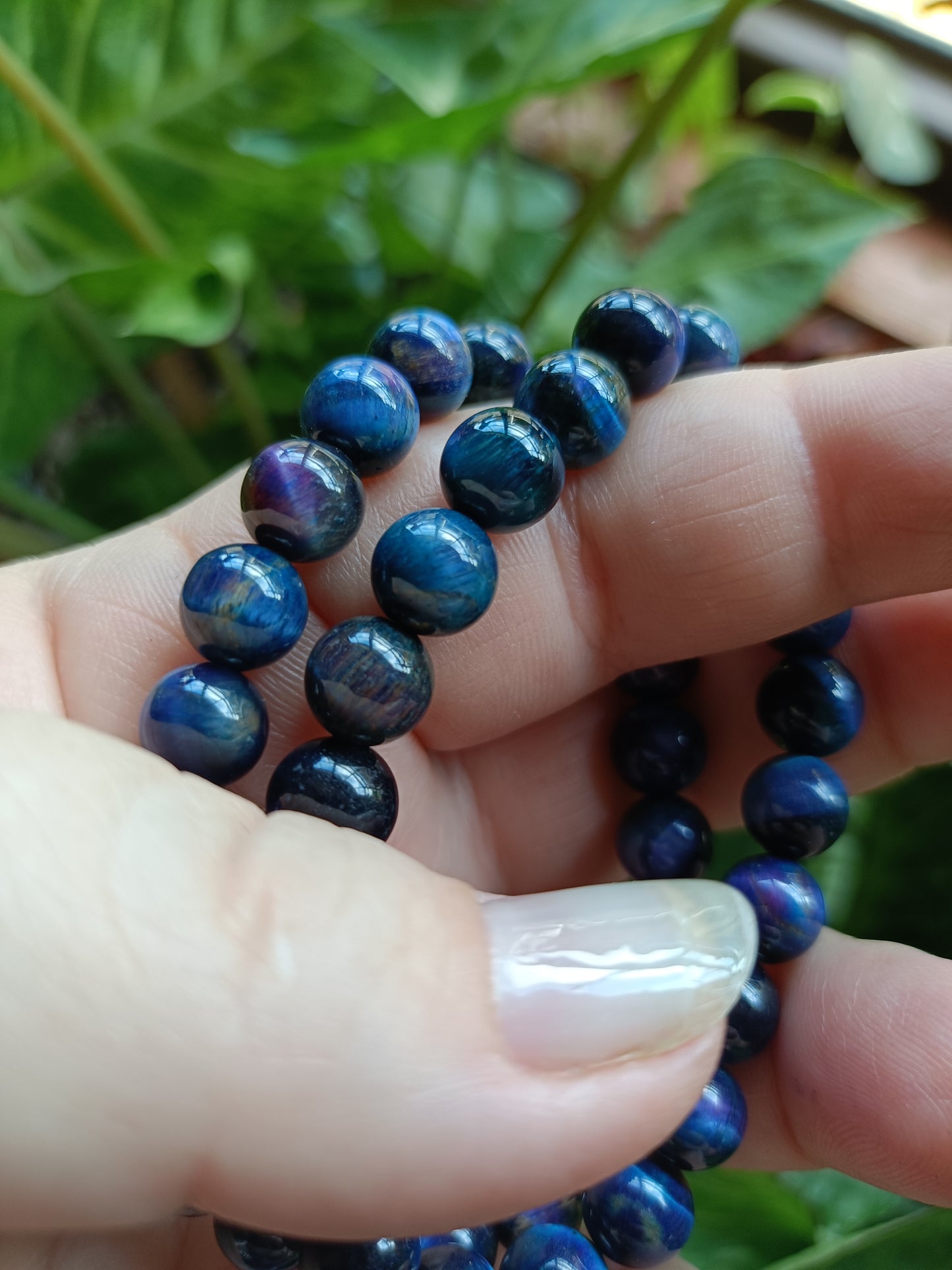 Galaxy Tigers Eye Beaded Stretch Bracelet - 8mm
