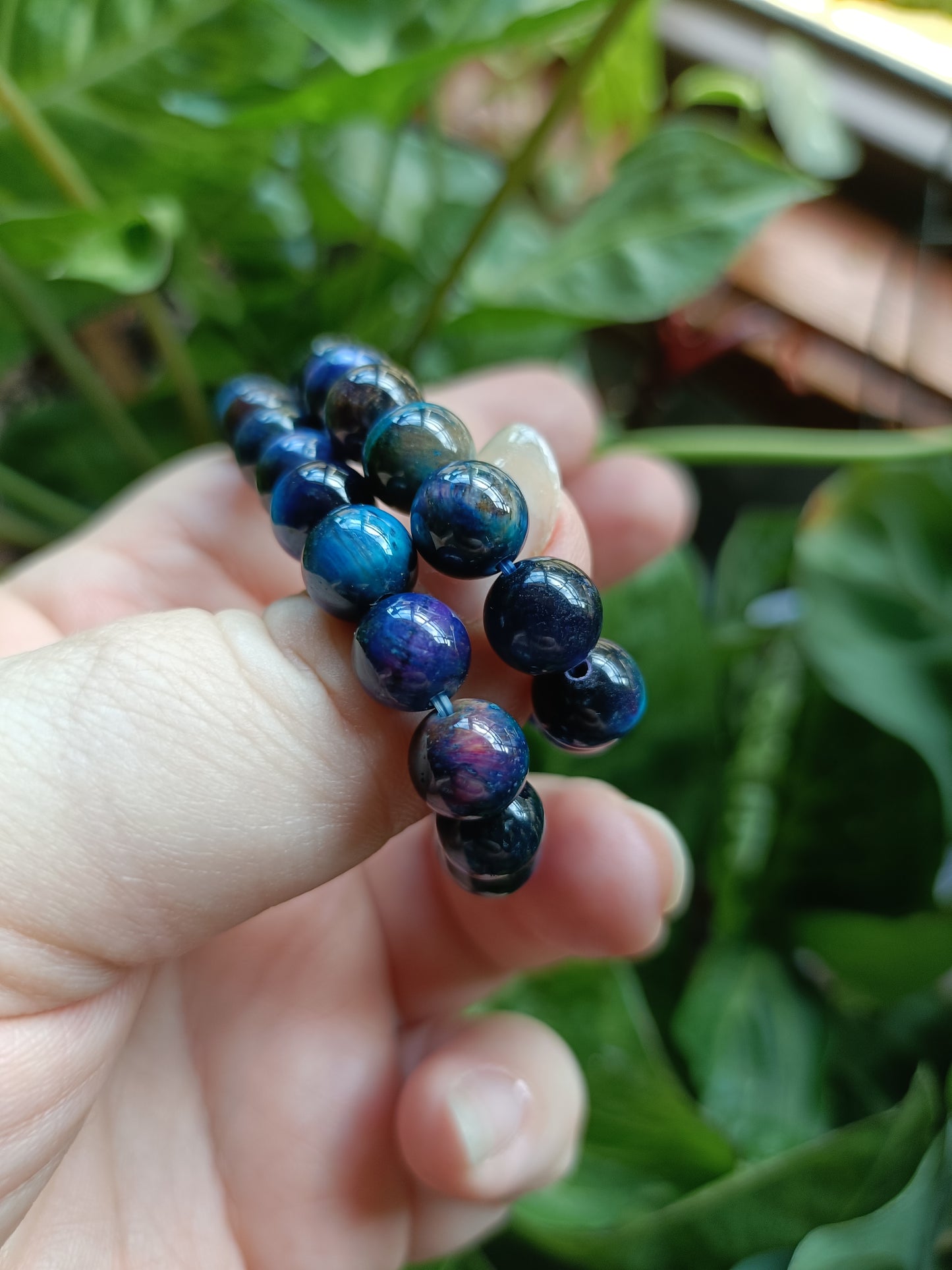 Galaxy Tigers Eye Beaded Stretch Bracelet - 8mm