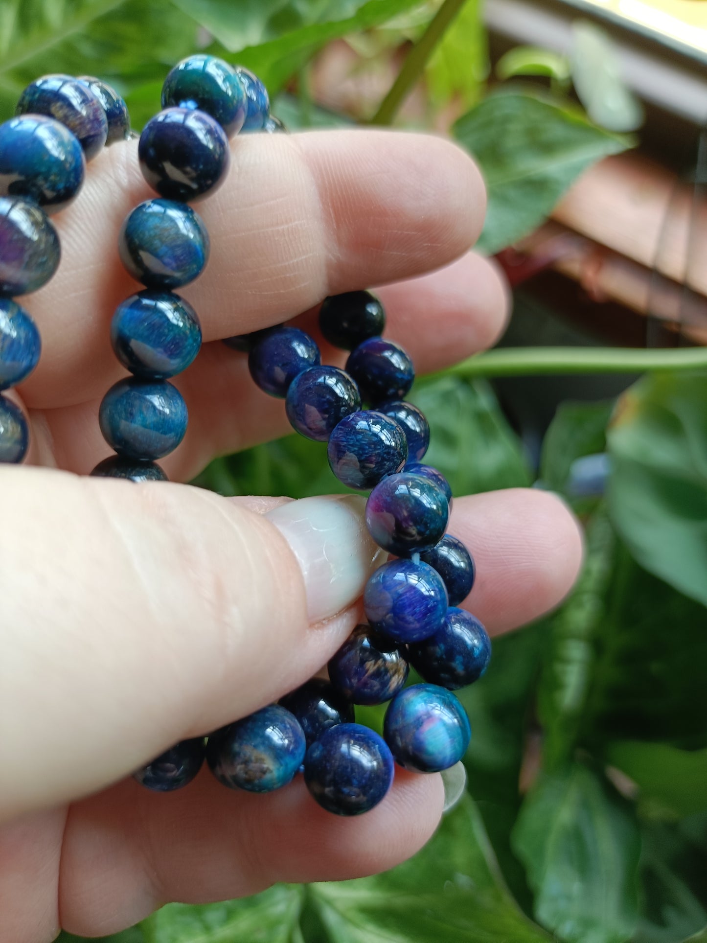 Galaxy Tigers Eye Beaded Stretch Bracelet - 8mm