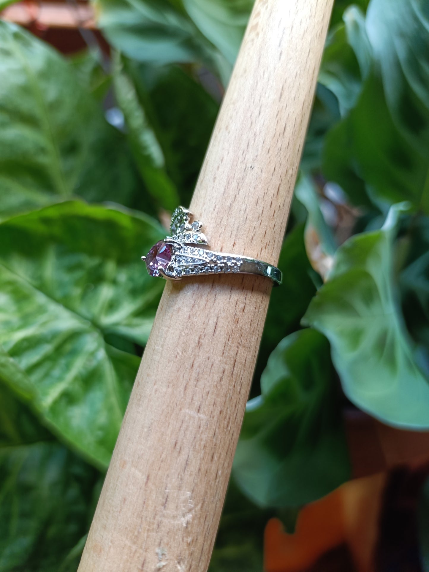 Alexandrite Heart Ring - Silver-Plated Copper