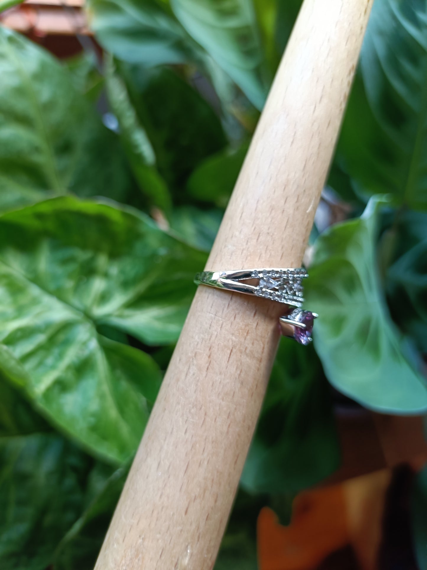 Alexandrite Heart Ring - Silver-Plated Copper