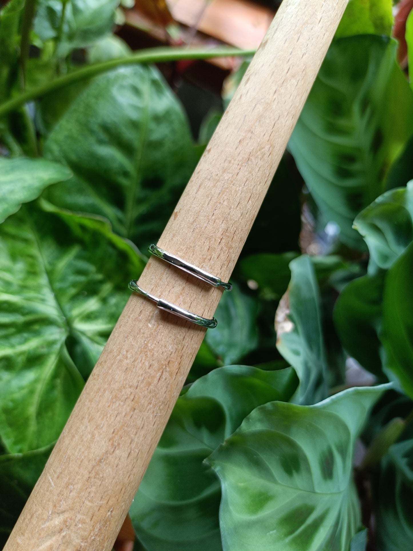 Faceted Citrine Ring - Silver-Plated Copper