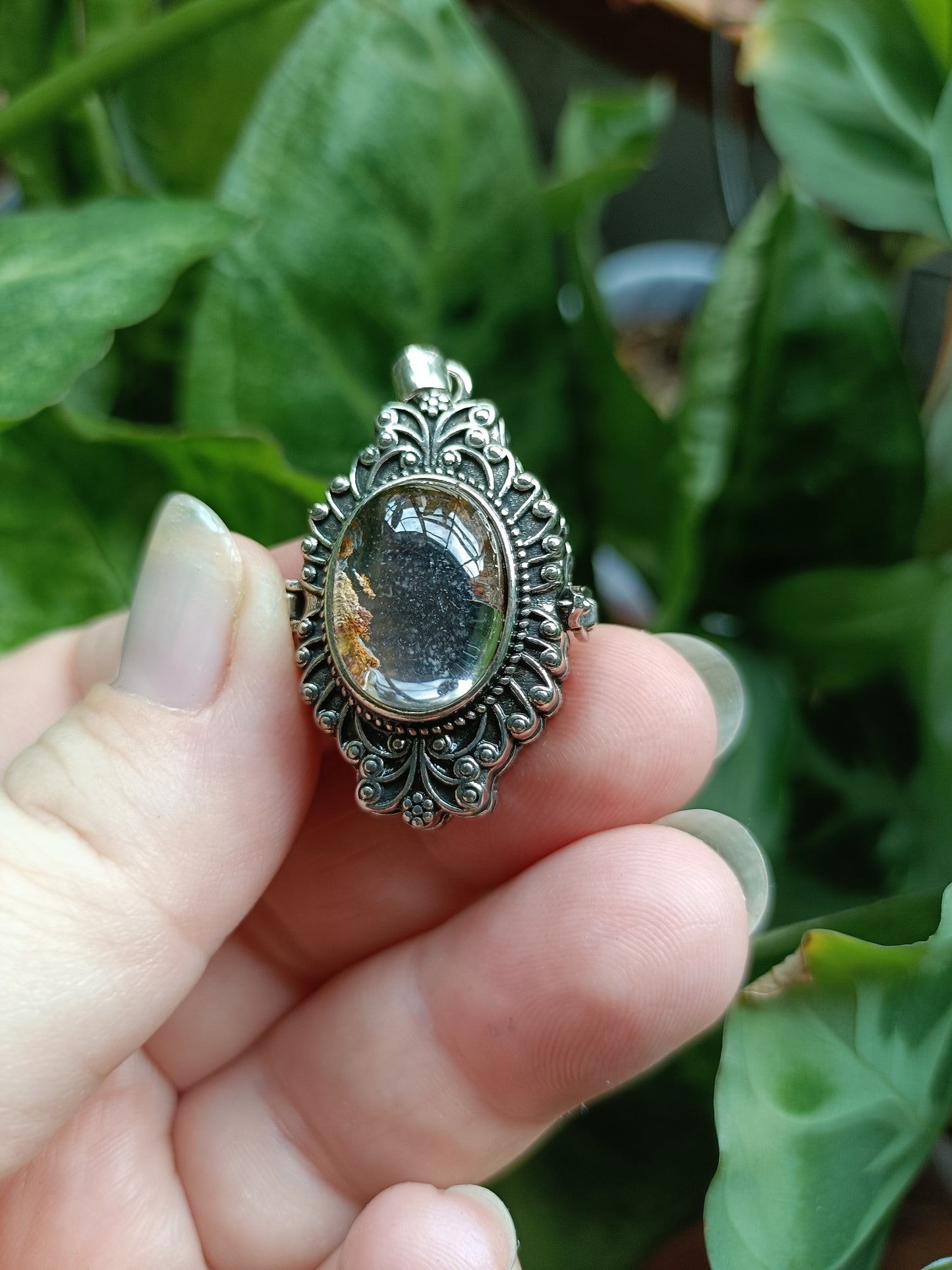 Mixed Gothic Poison Pendant - Silver-Plated Copper