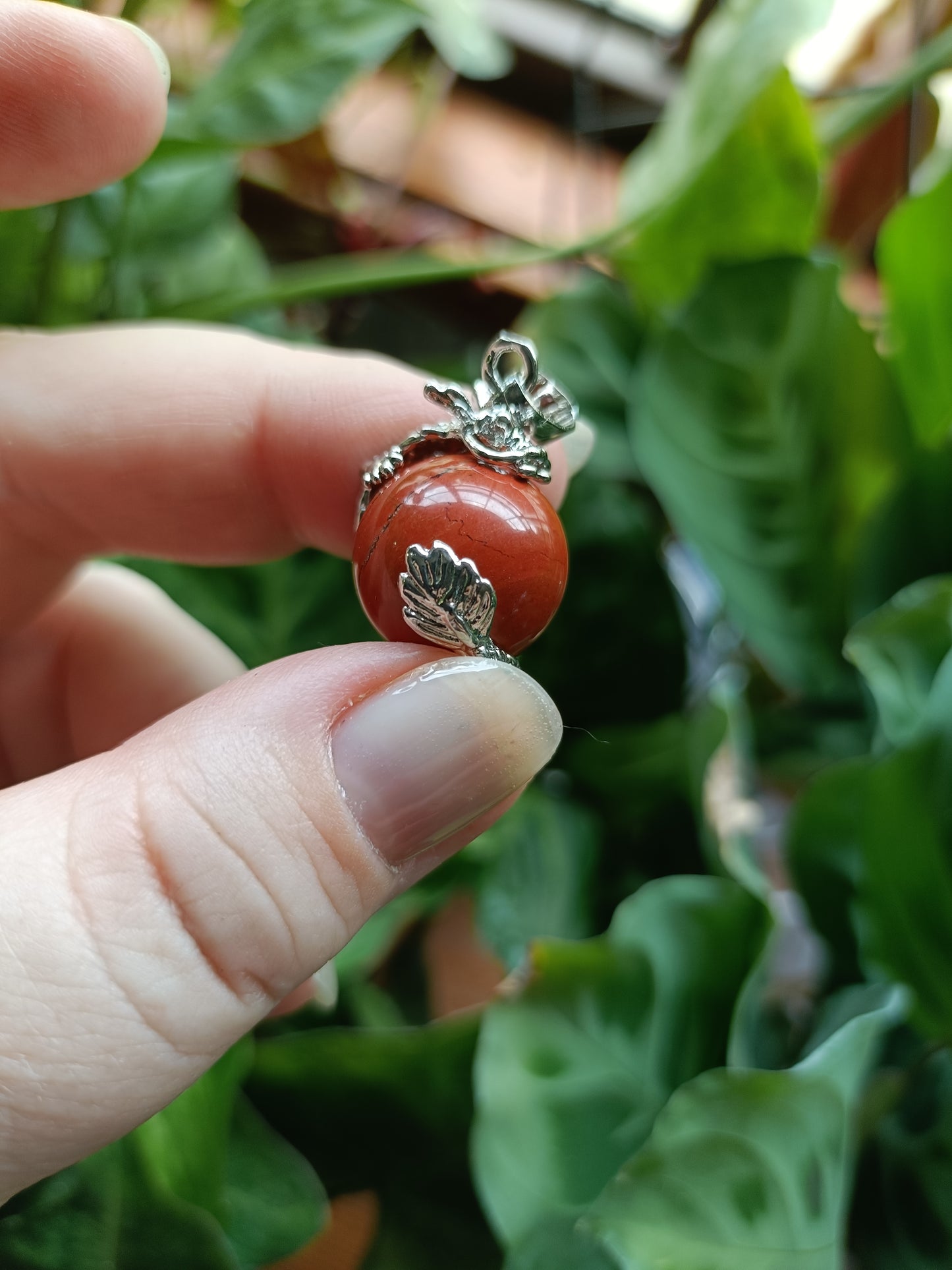 Small Head Chinese Dragon Sphere Pendant - Silver-Plated Copper