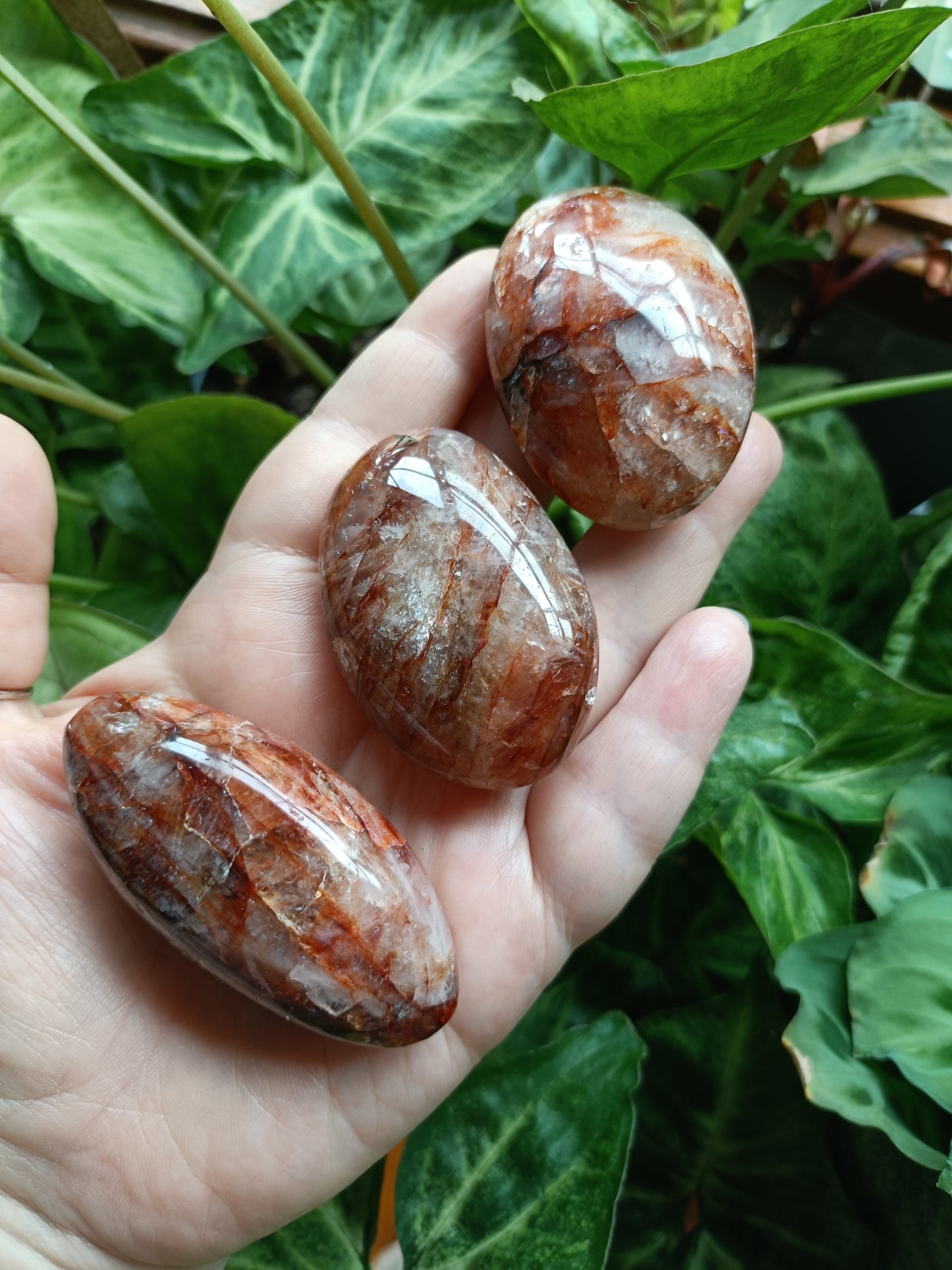 Fire Quartz Medium Palm Stone - 70-90g