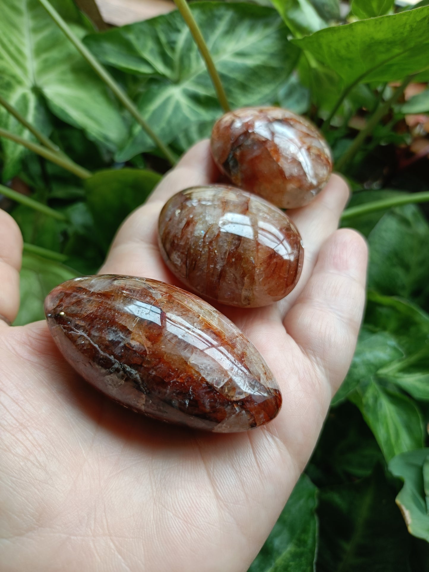 Fire Quartz Medium Palm Stone - 70-90g