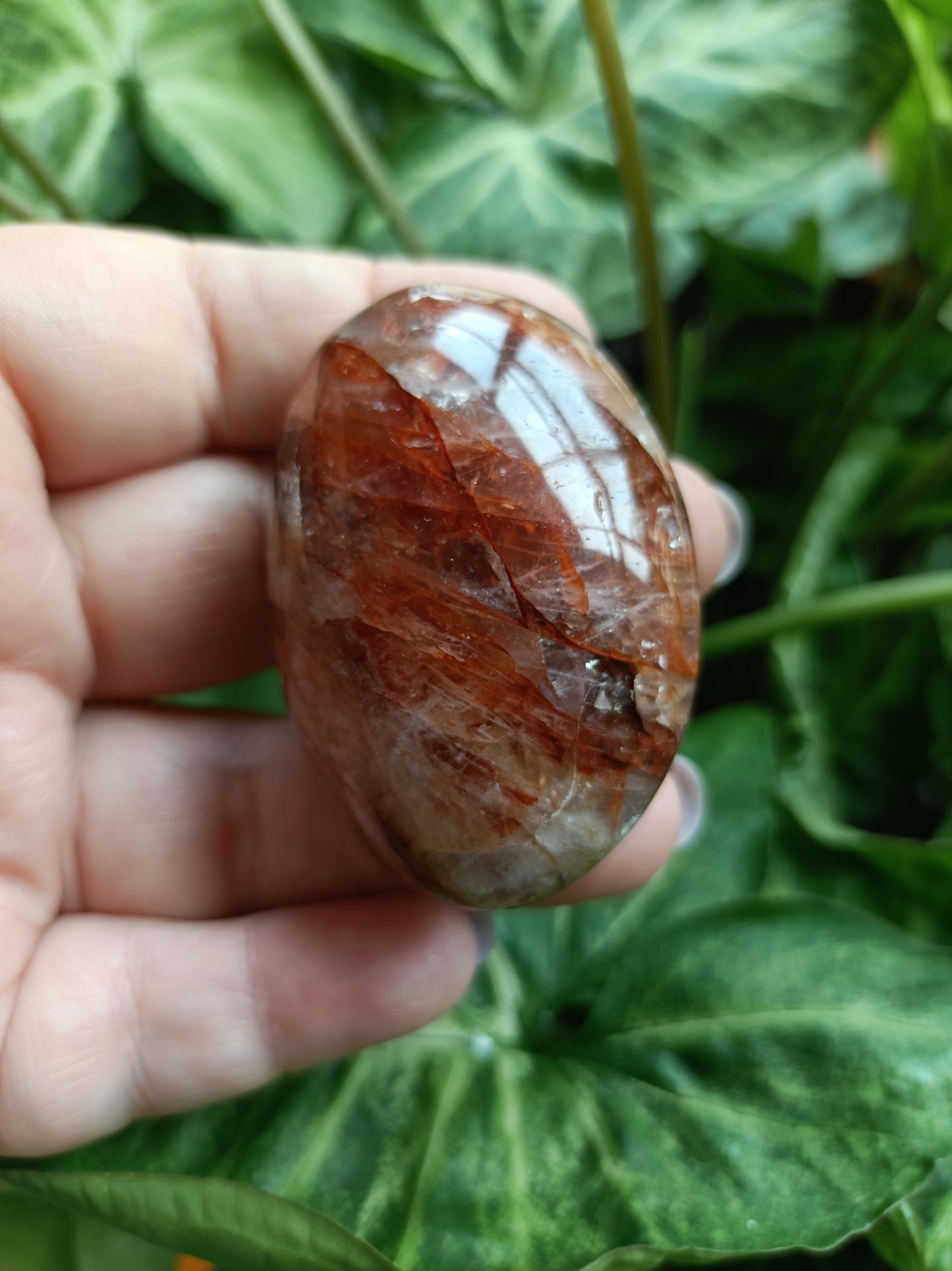 Fire Quartz Medium Palm Stone - 70-90g