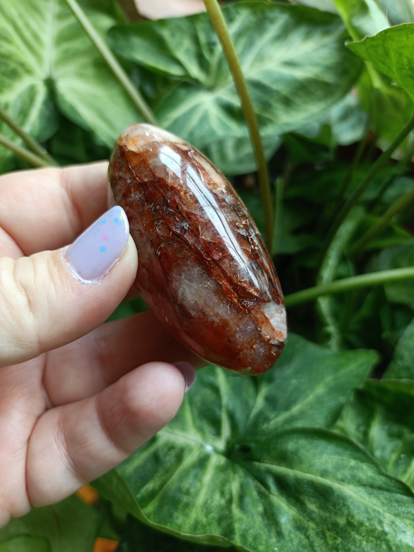 Fire Quartz Medium Palm Stone - 70-90g