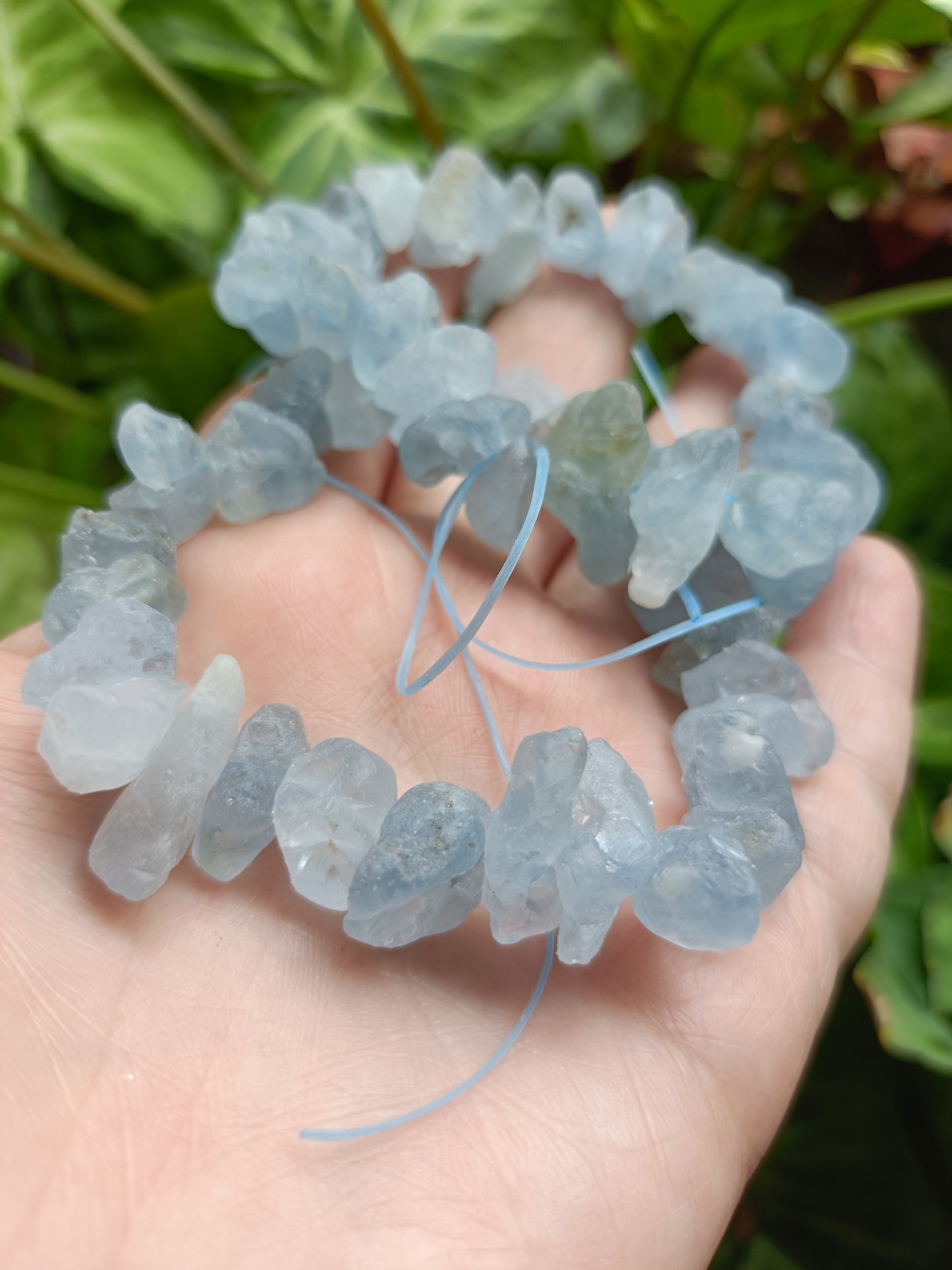 Rough Celestite Beaded Stretch Bracelet
