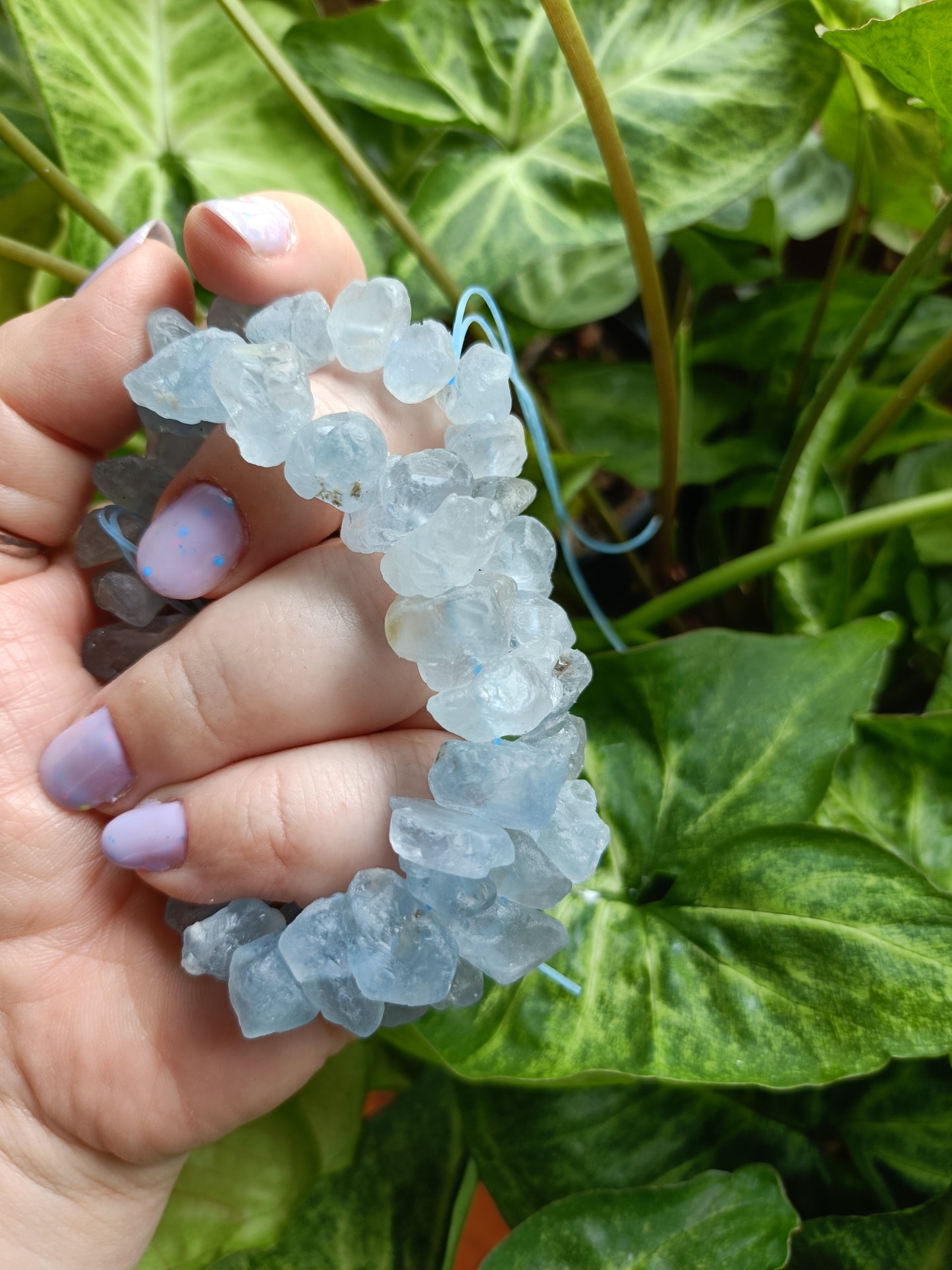 Rough Celestite Beaded Stretch Bracelet