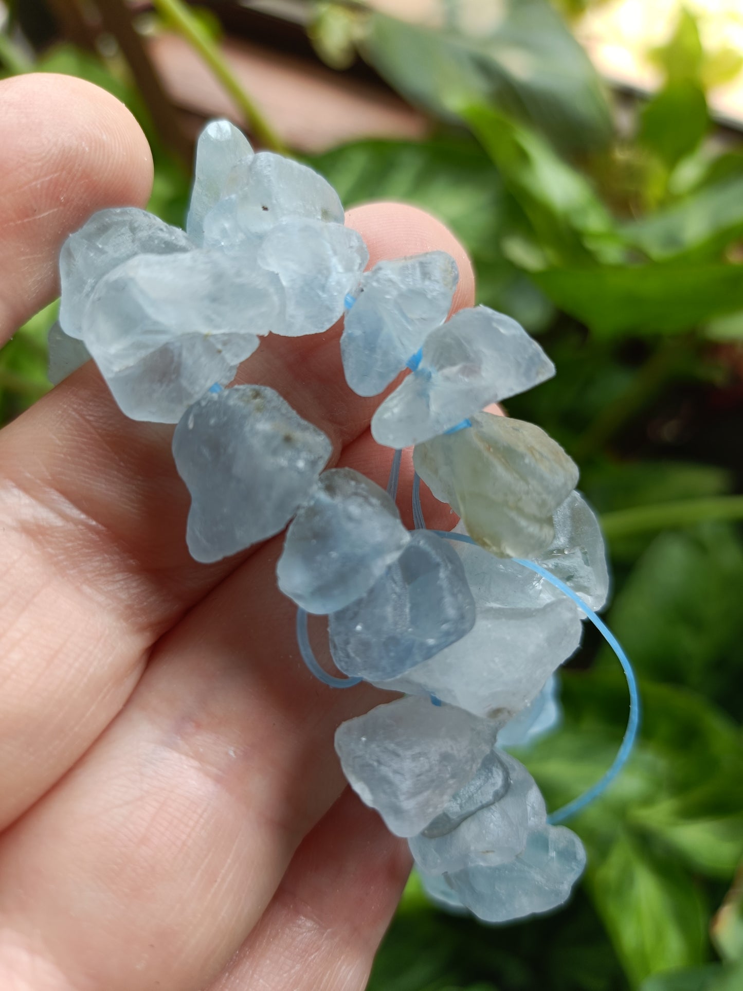 Rough Celestite Beaded Stretch Bracelet