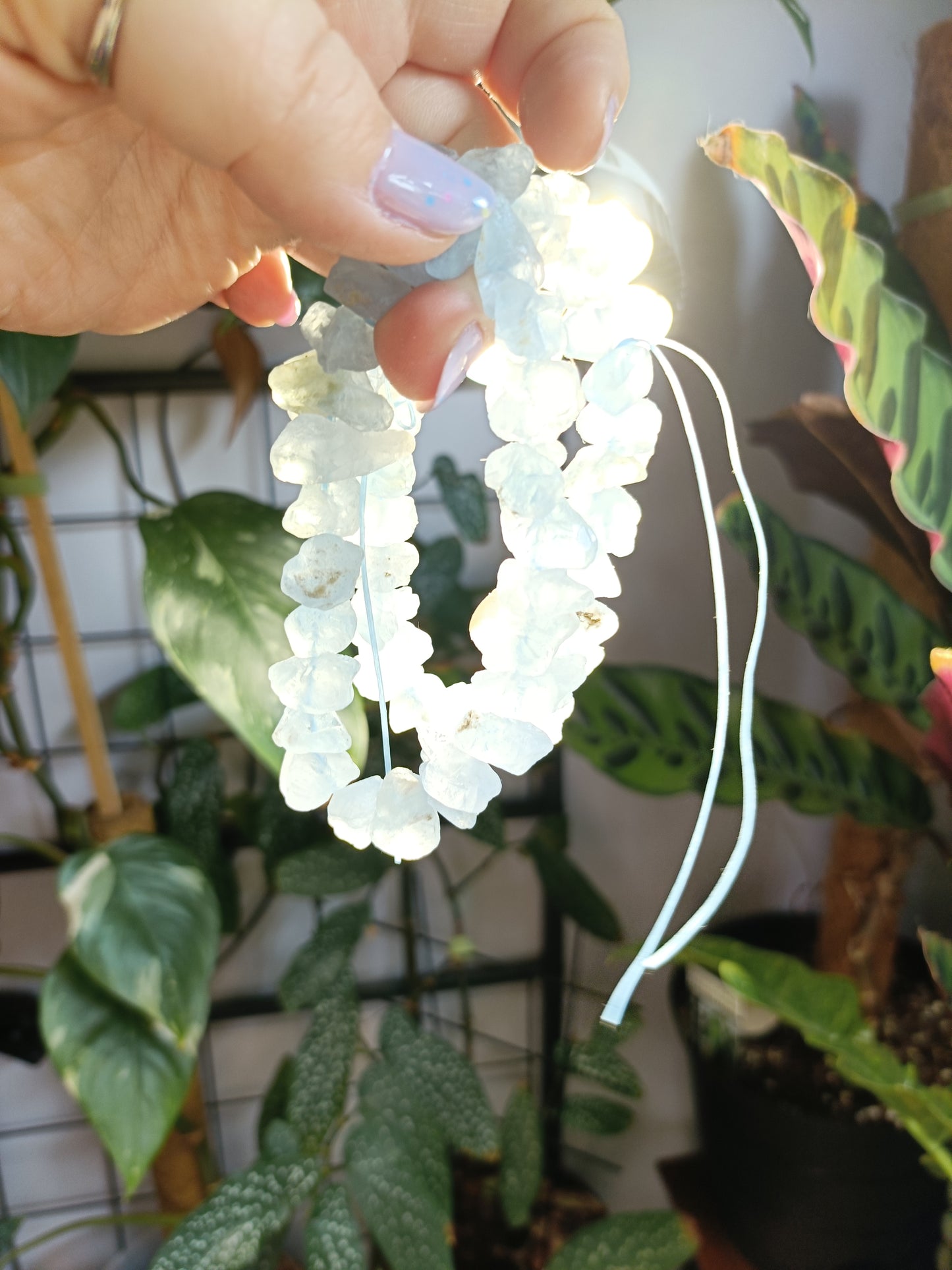Rough Celestite Beaded Stretch Bracelet