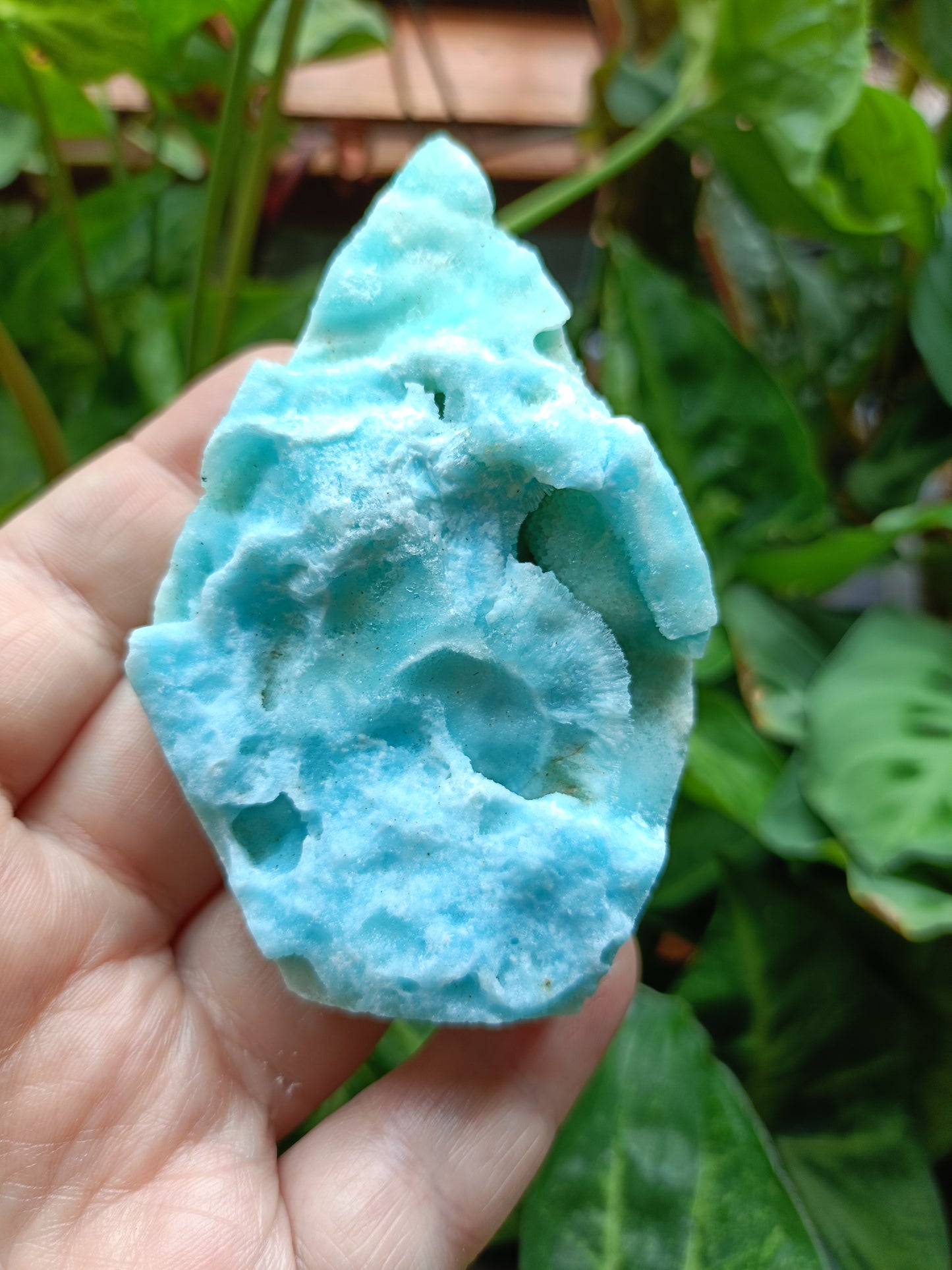 Blue Aragonite Freeform Teardrop Carving - 145g