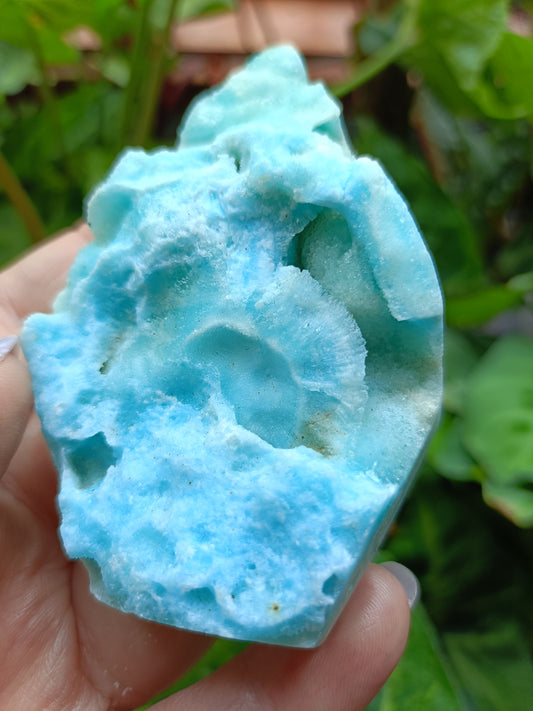 Blue Aragonite Freeform Teardrop Carving - 145g