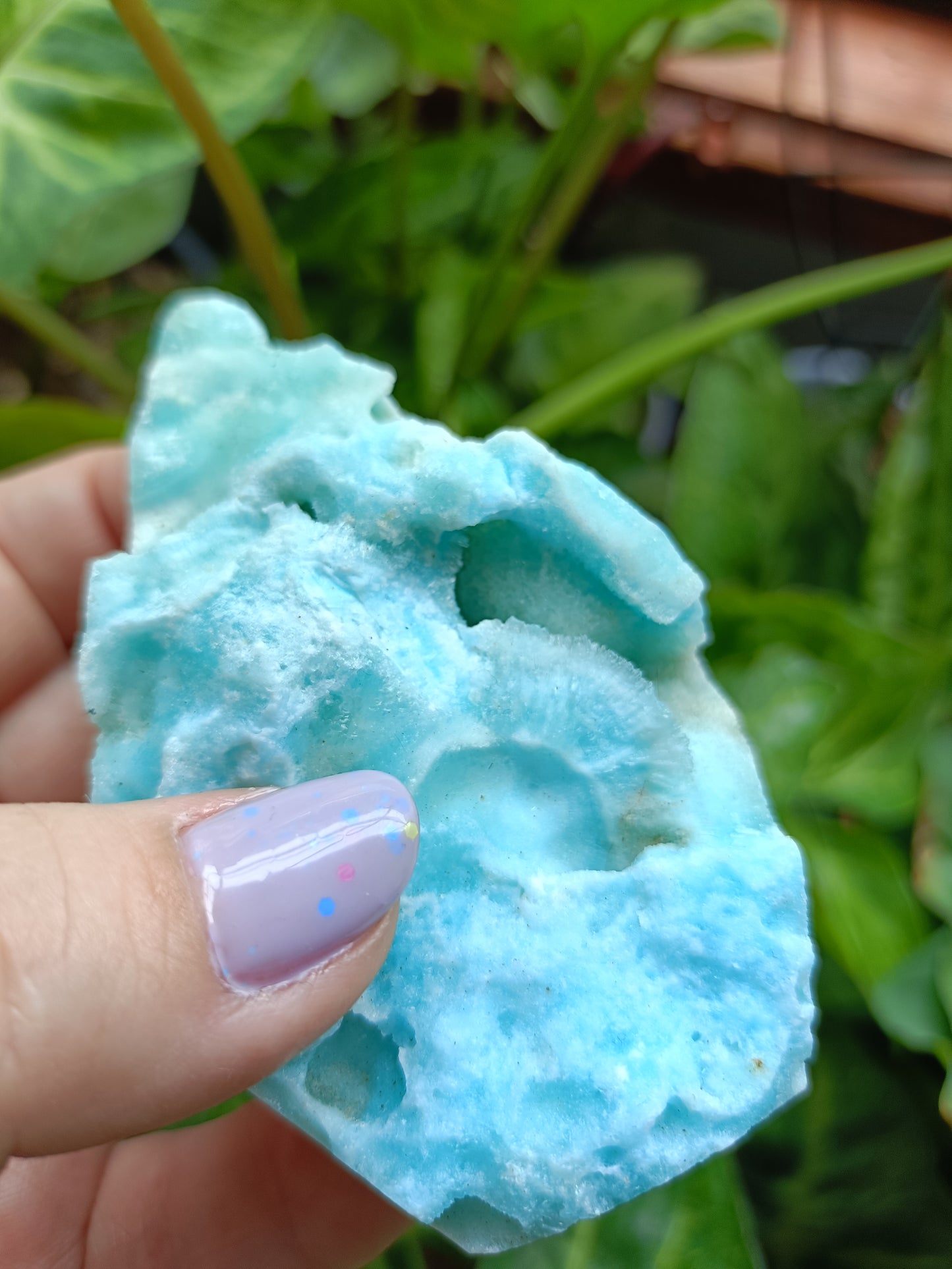 Blue Aragonite Freeform Teardrop Carving - 145g