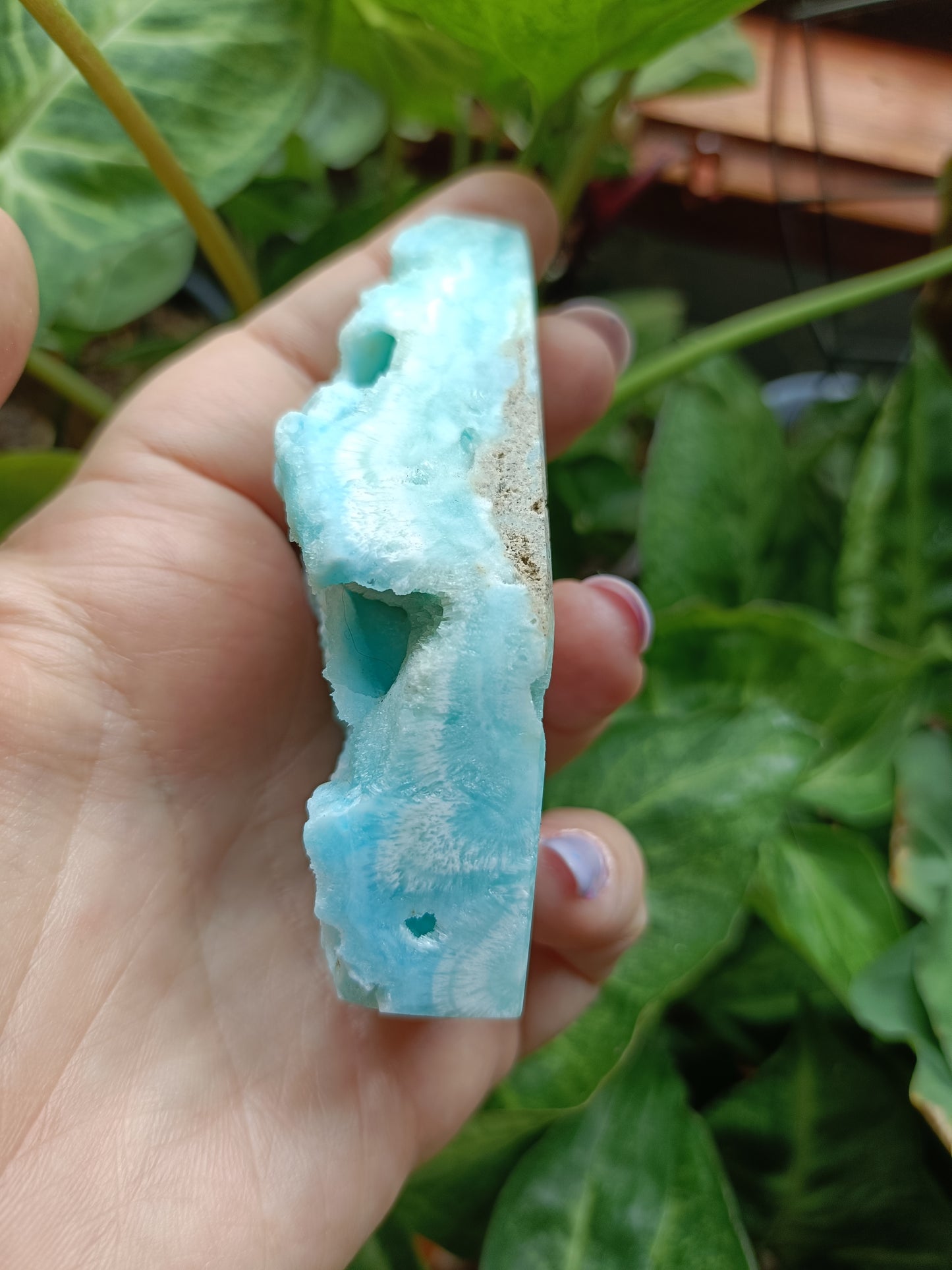 Blue Aragonite Freeform Teardrop Carving - 145g