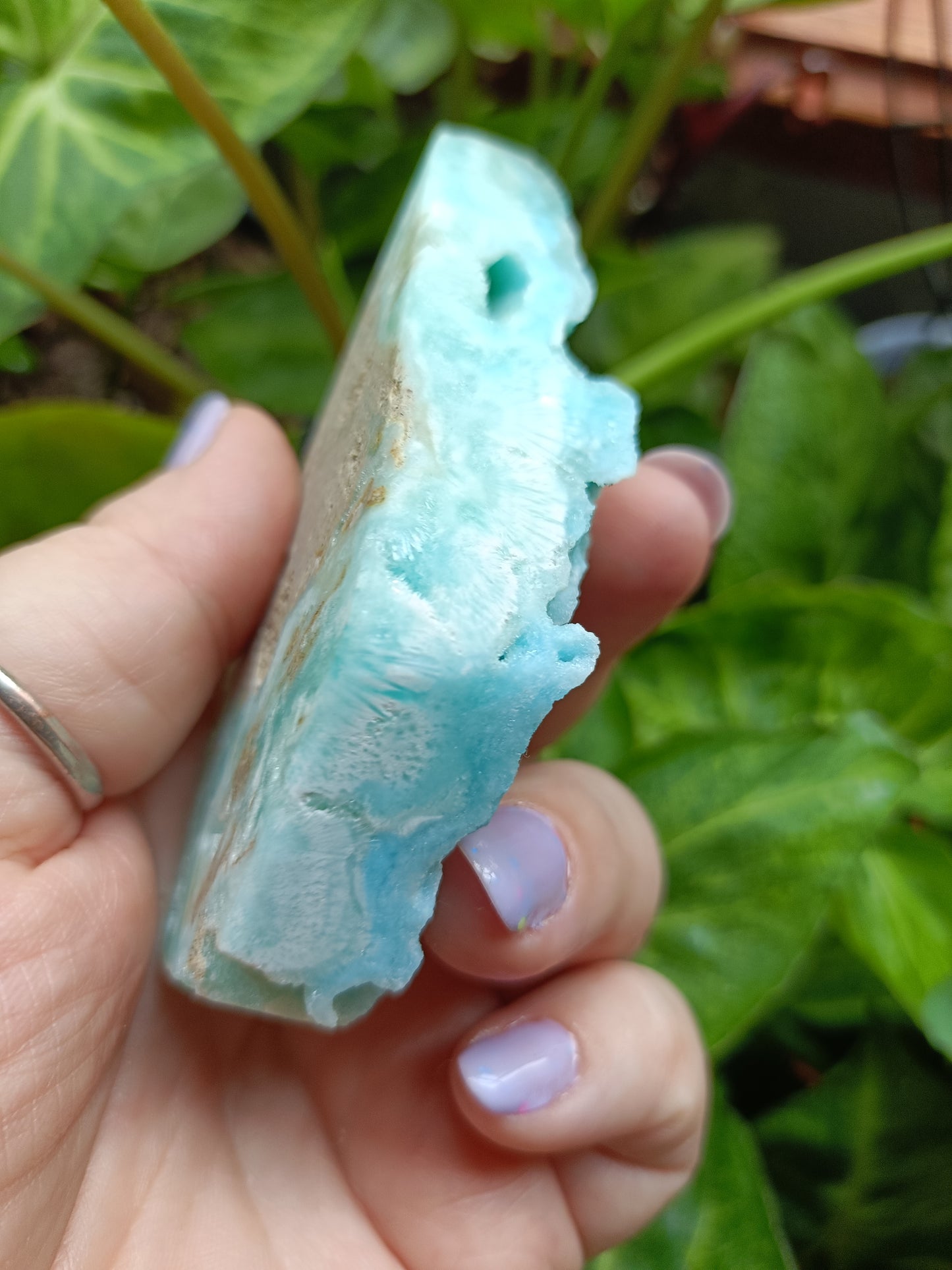 Blue Aragonite Freeform Teardrop Carving - 145g