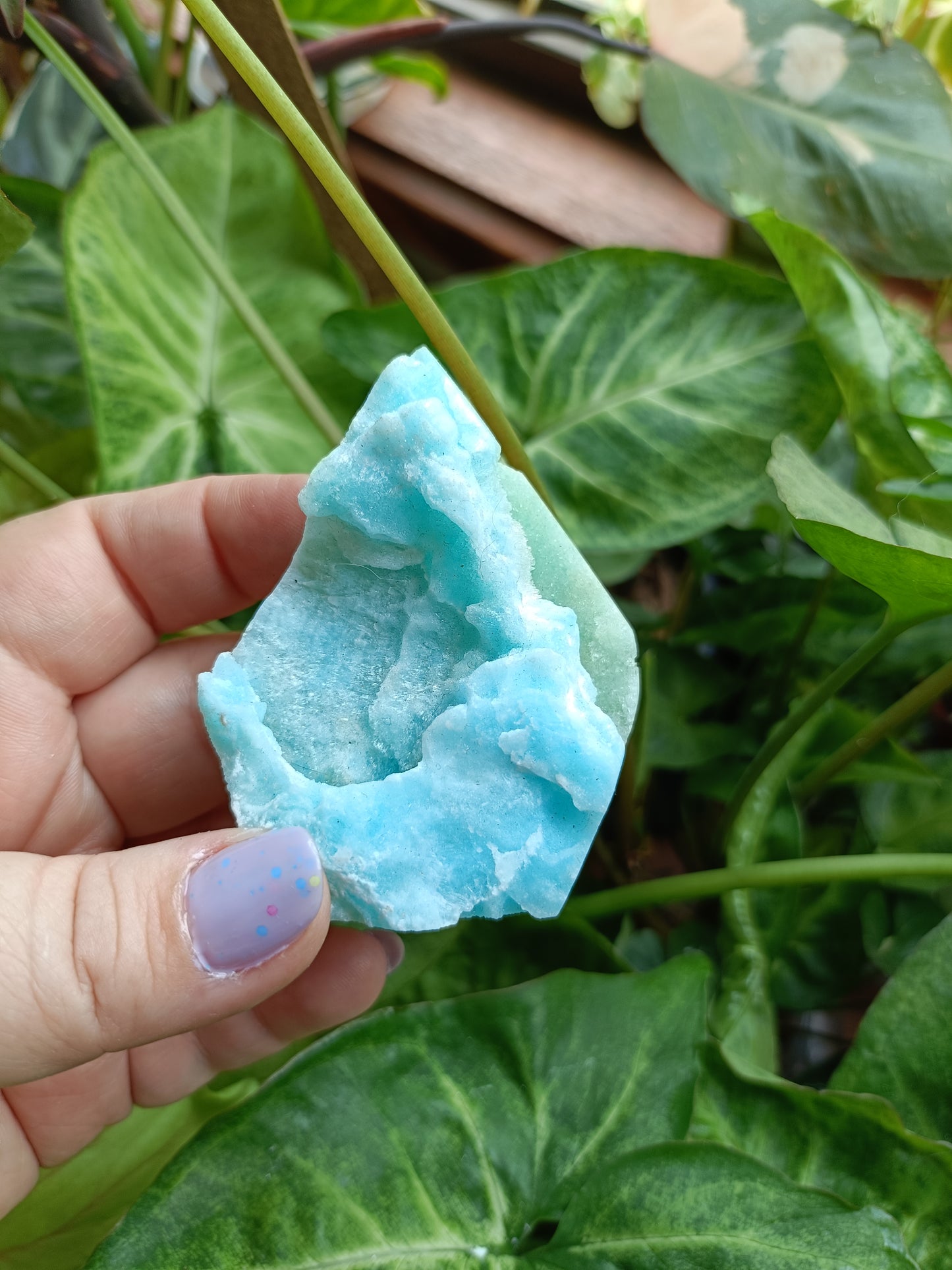 Blue Aragonite Freeform Teardrop Carving - 85g
