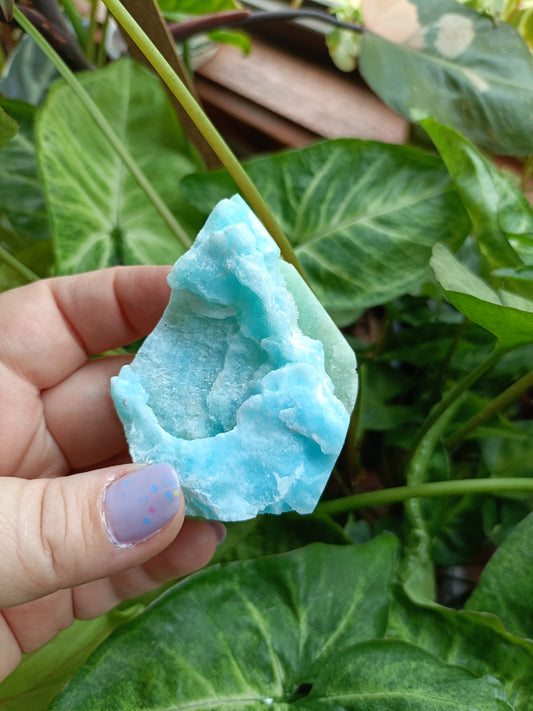 Blue Aragonite Freeform Teardrop Carving - 85g