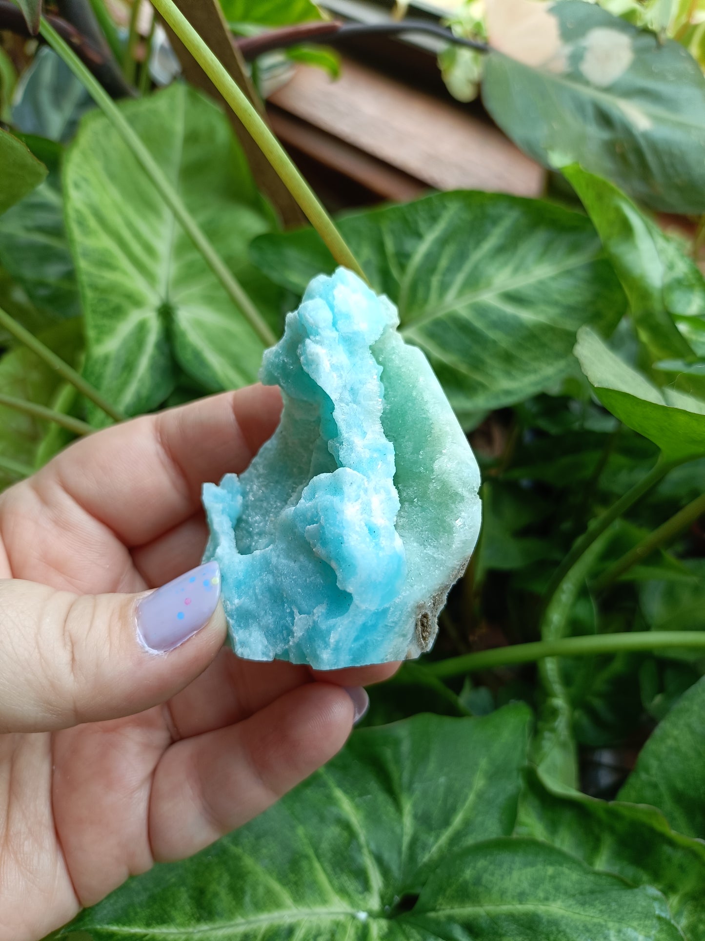Blue Aragonite Freeform Teardrop Carving - 85g