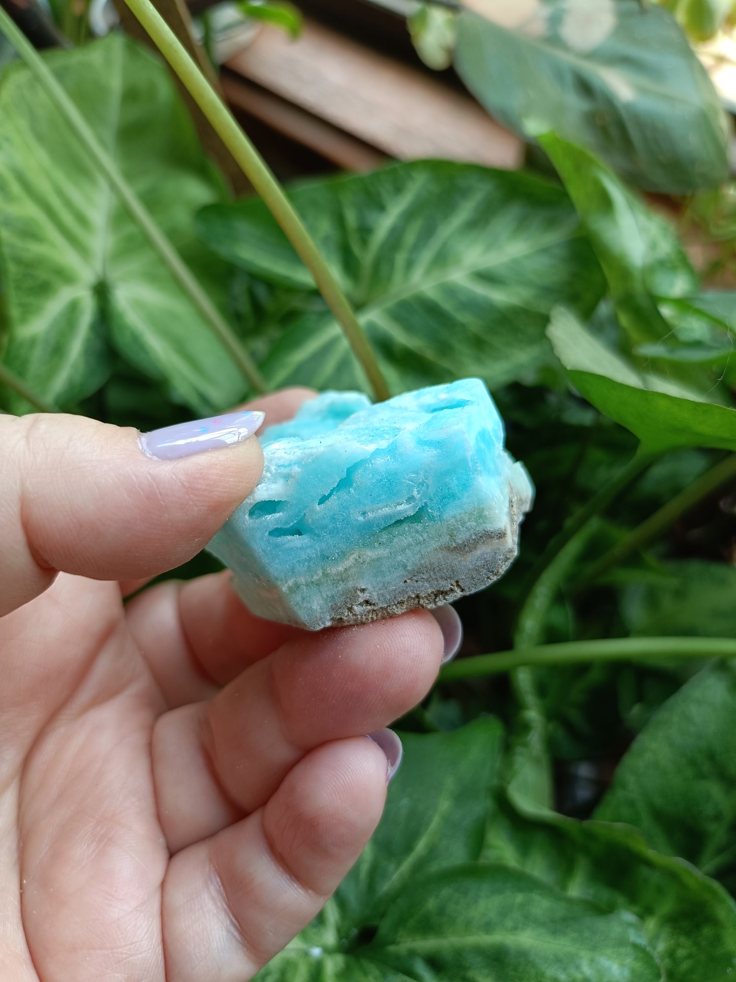 Blue Aragonite Freeform Teardrop Carving - 85g