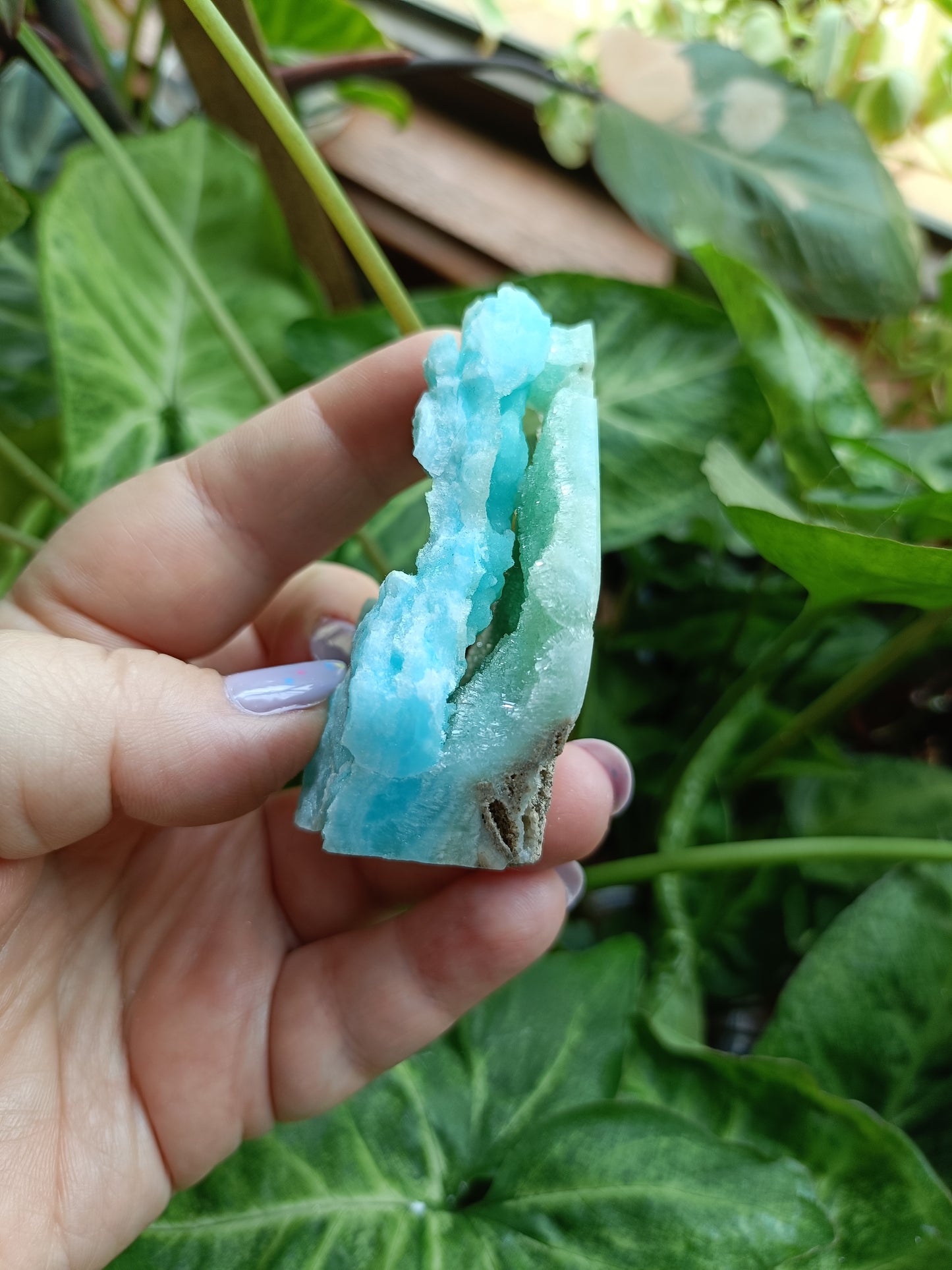 Blue Aragonite Freeform Teardrop Carving - 85g