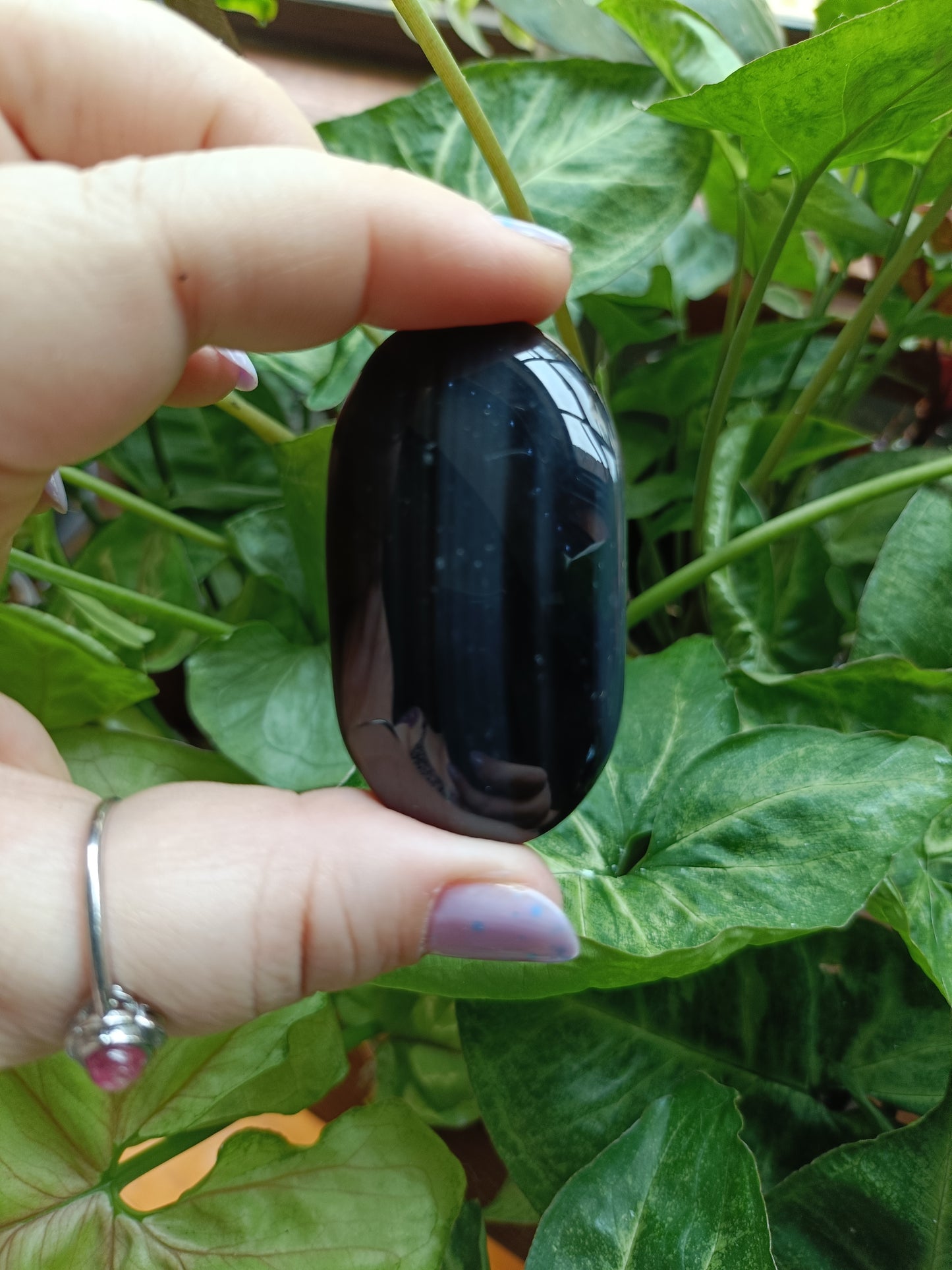 Midnight Lace/Ice Obsidian Palm Stones - 70-90g