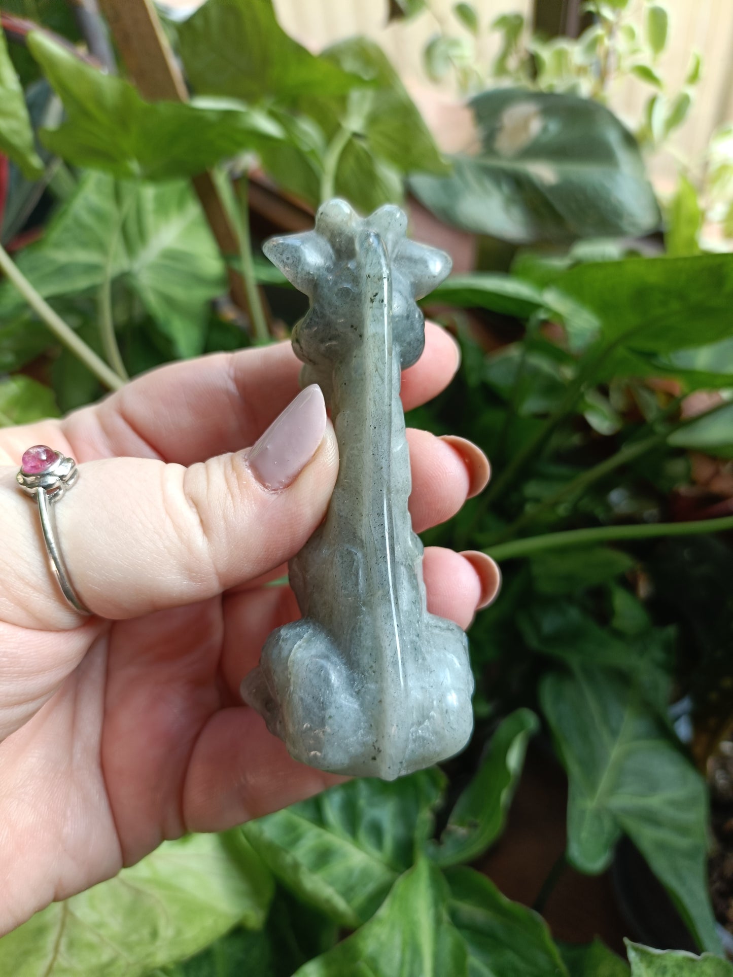 Labradorite Sitting Giraffe Carving - 85-95g