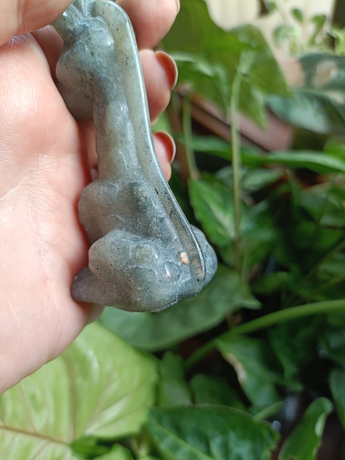 Labradorite Sitting Giraffe Carving - 85-95g