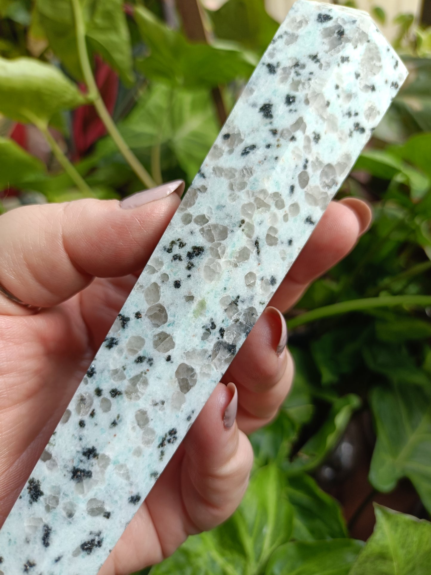 Kiwi Jasper Wand + Metal Stand - 280-340g
