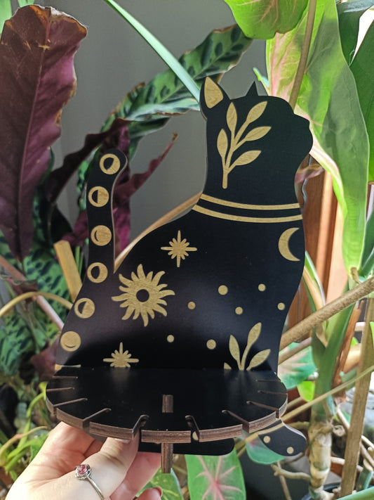 Moon & Sitting Cat Trinket Shelf Wall Hanging