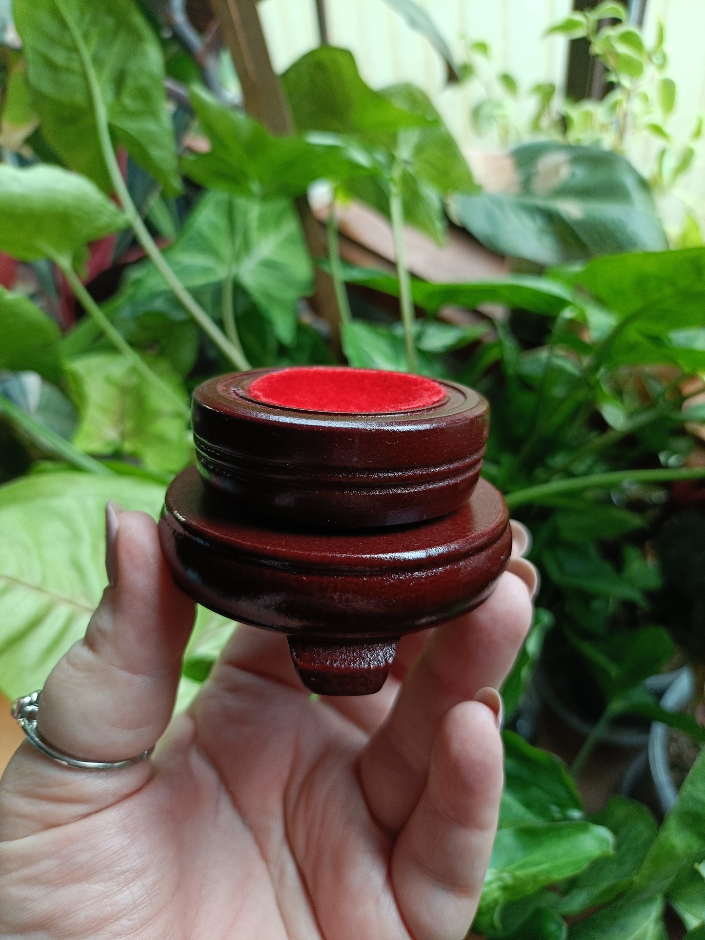 Medium Size Wooden Sphere Holder - Rotation Stand